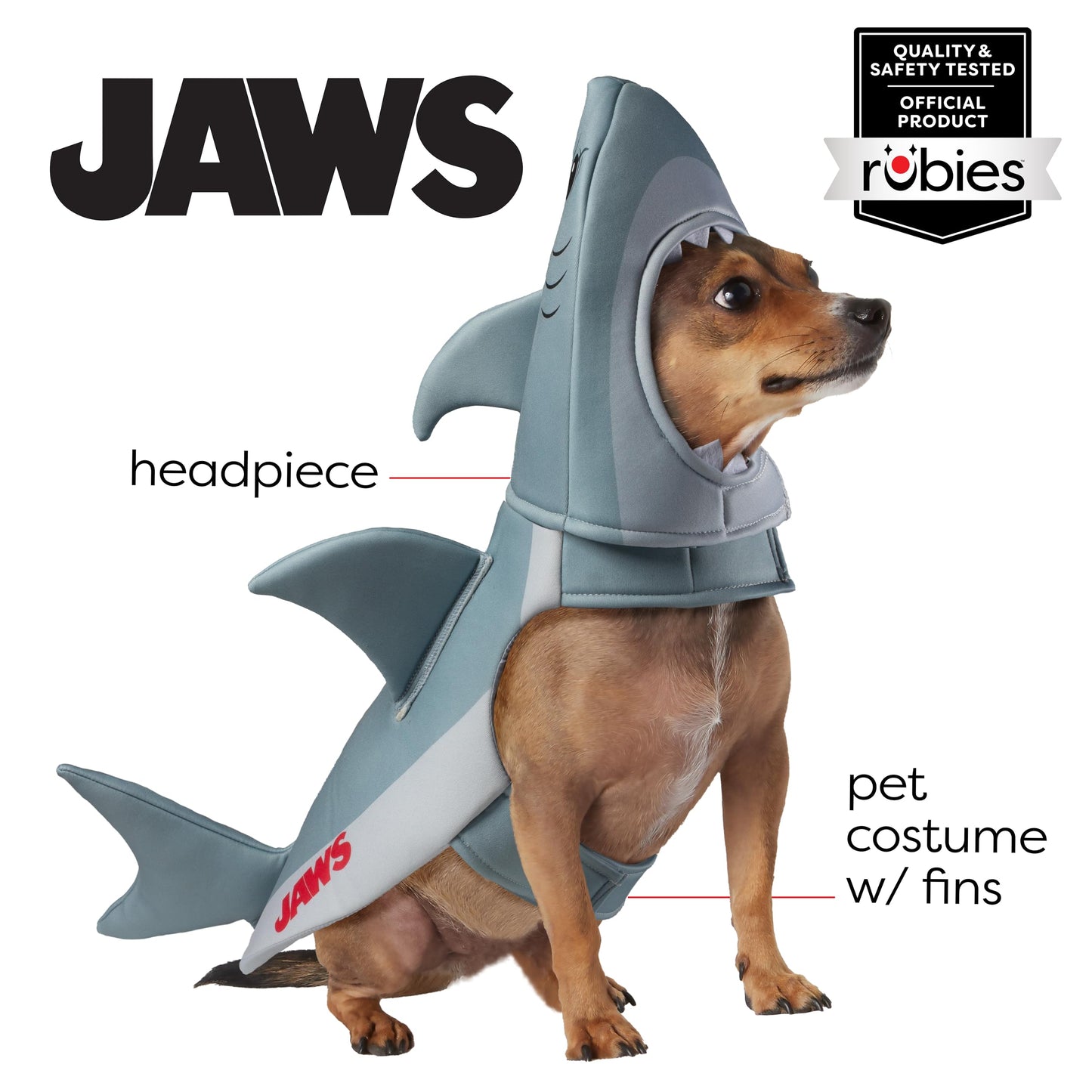 Jaws: Bruce Pet Costume for for Dogs or Cats by Rubies, Small