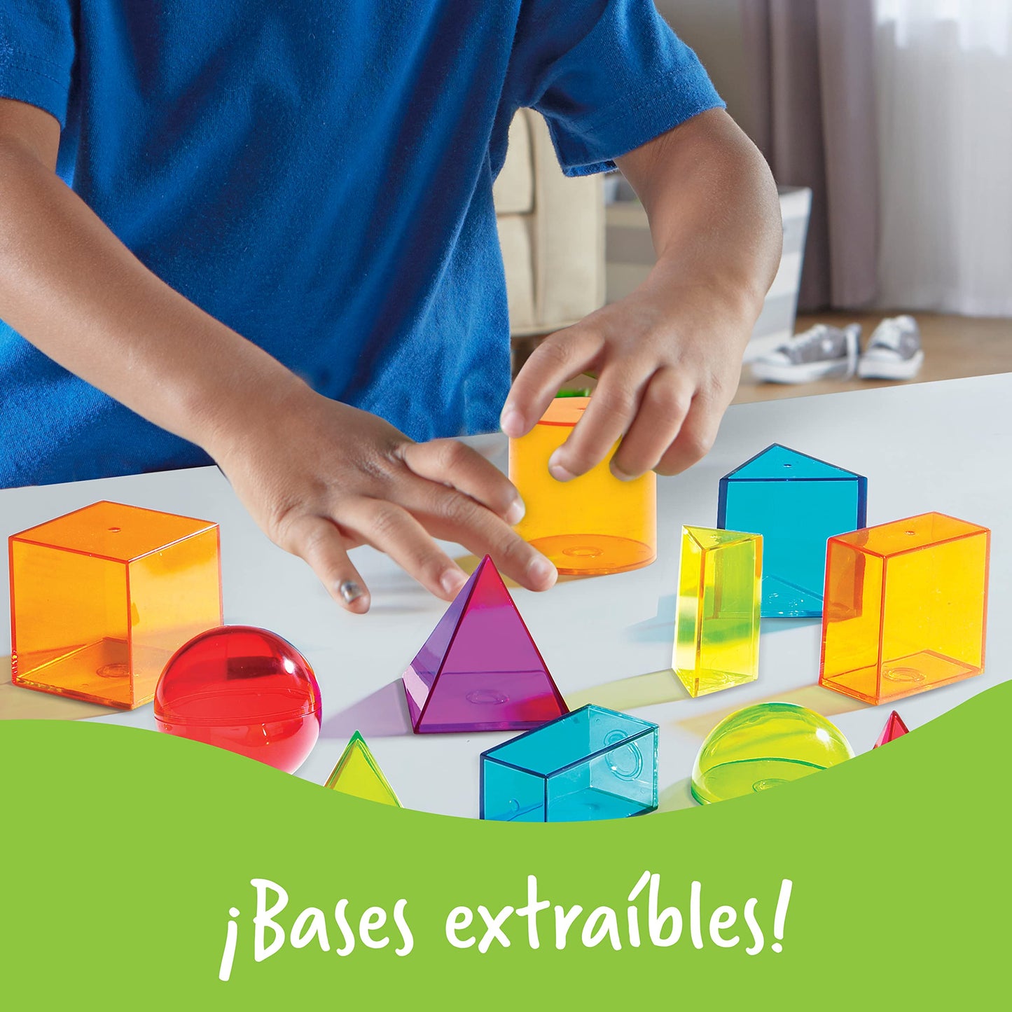 Learning Resources View-Thru Geometric Solids - 14 Pieces, Grades 3+ Math Learning Tools for Kids