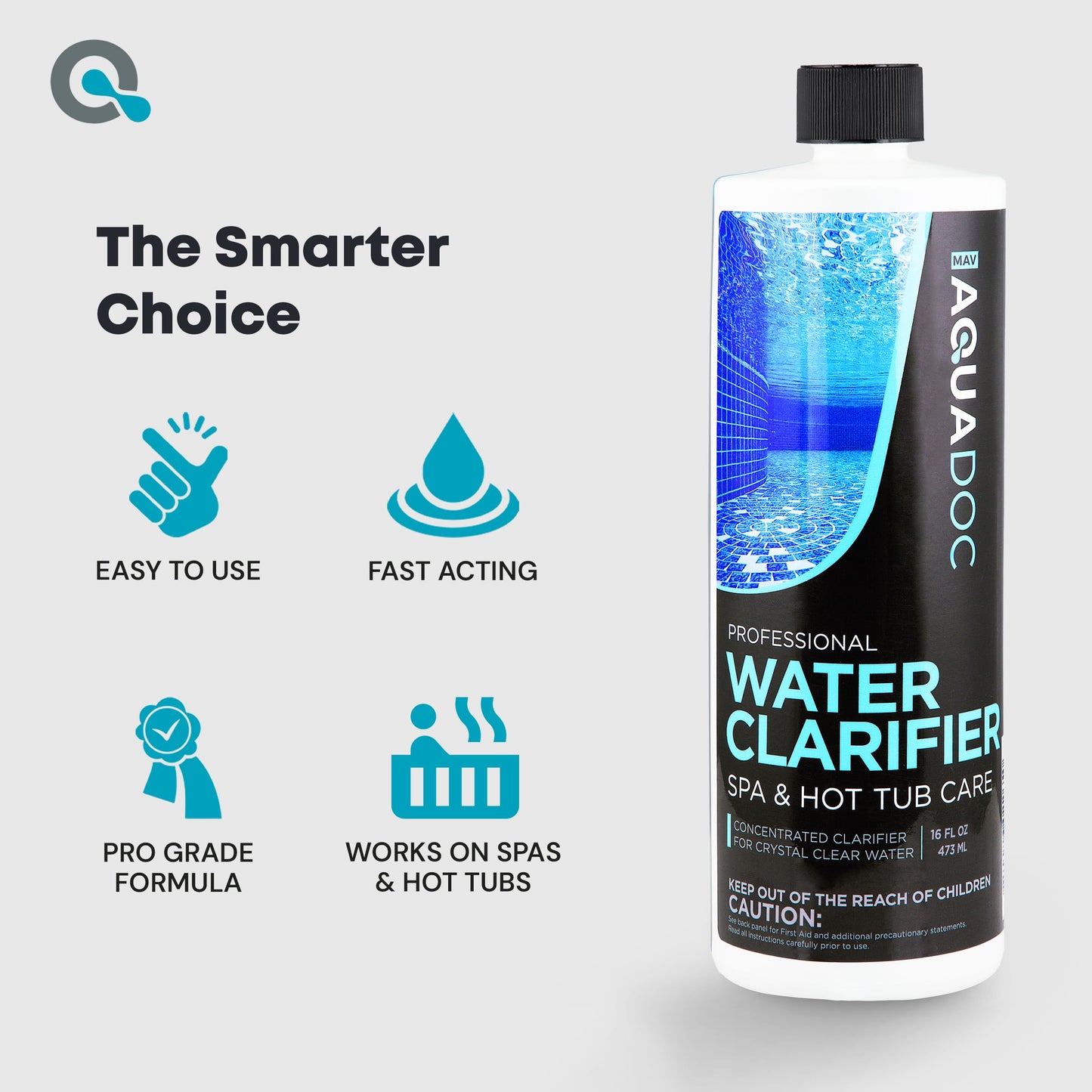 MAV AquaDoc 16oz Spa & Hot Tub Clarifier for Fast Acting Cloudy Water Treatment - Keep Your Spa Clear & Balanced