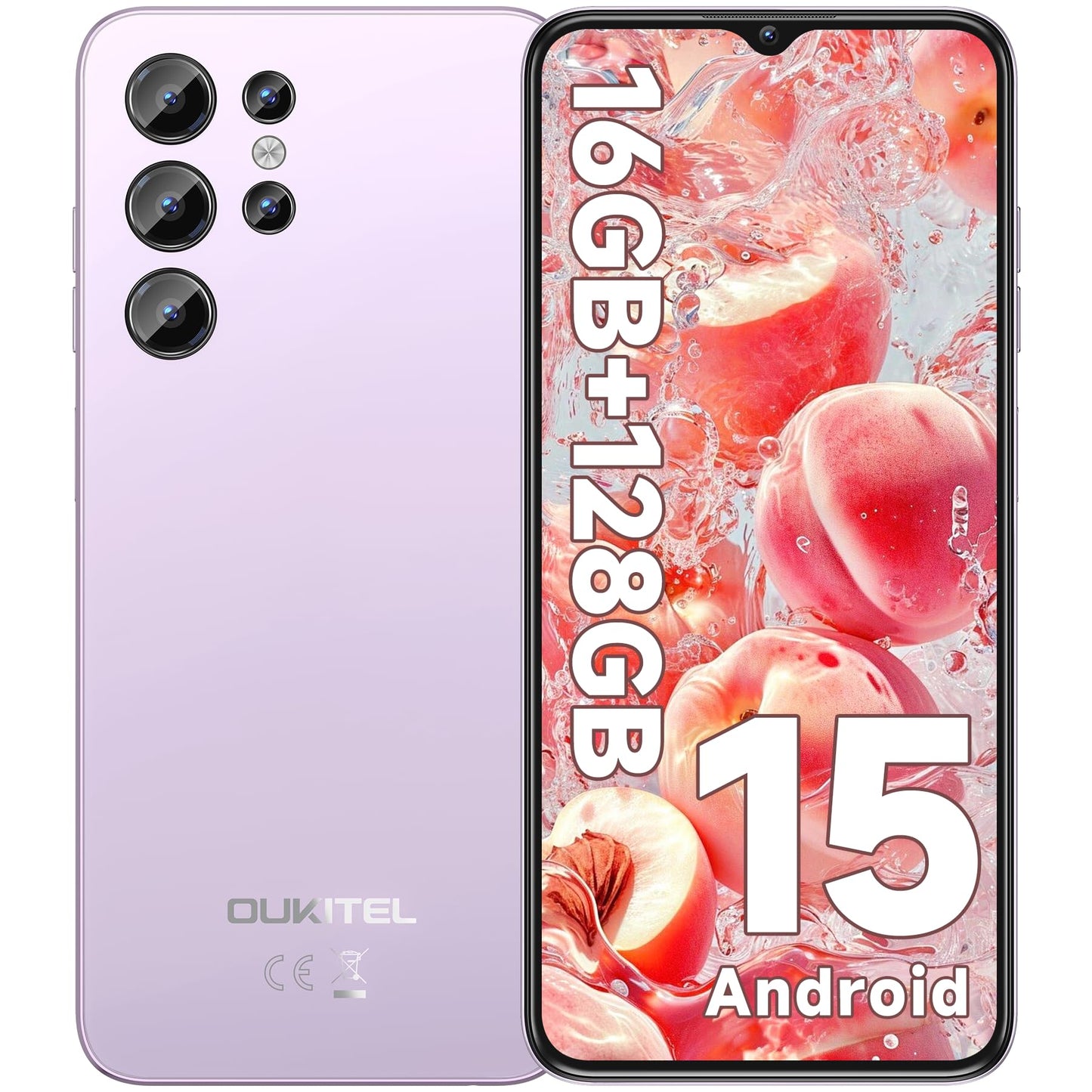 OUKITEL C1 Unlocked Cell Phone, Android 15 Phone, 16GB RAM, 128GB ROM/1TB Smartphone, 6.56”HD+ Display, 5150mAh Battery, 13MP Camera, 90Hz, 4G Dual SIM, Fingerprint/GPS/3.5mm Jack