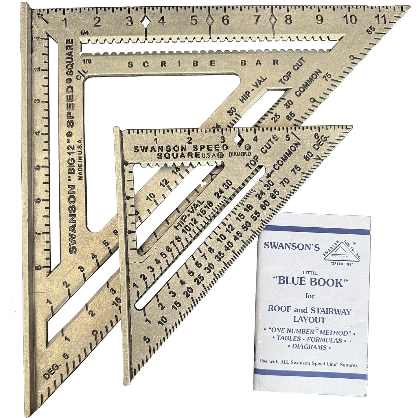 Swanson Tool SW1201K 7-Inch and Big 12-Inch Speed Square Kit Without Layout Bar