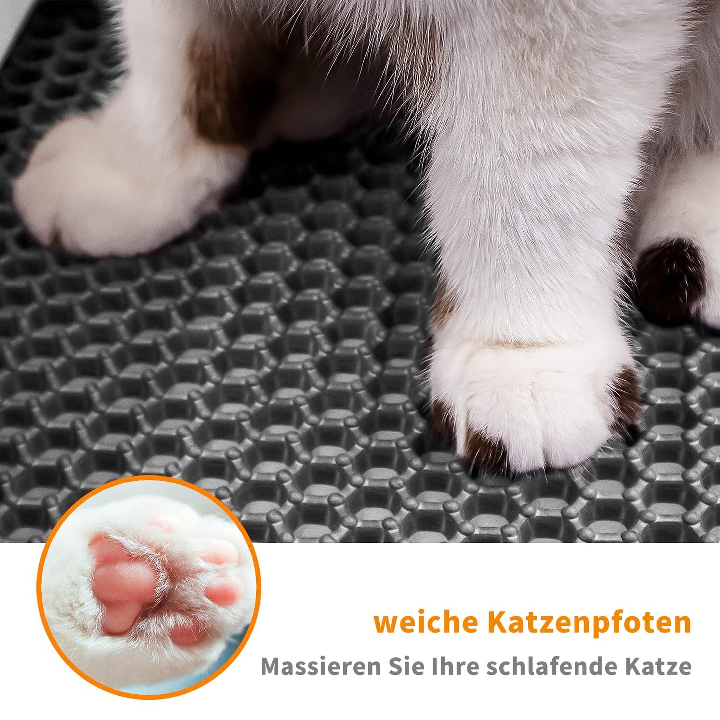 Cat Litter Mat - Litter Trapping Honeycomb Double Layer Mat, Extra Large 118x68/90x60/75x55/60x40/50x40 cm, Washable Waterproof for Litter Box (90 * 60)