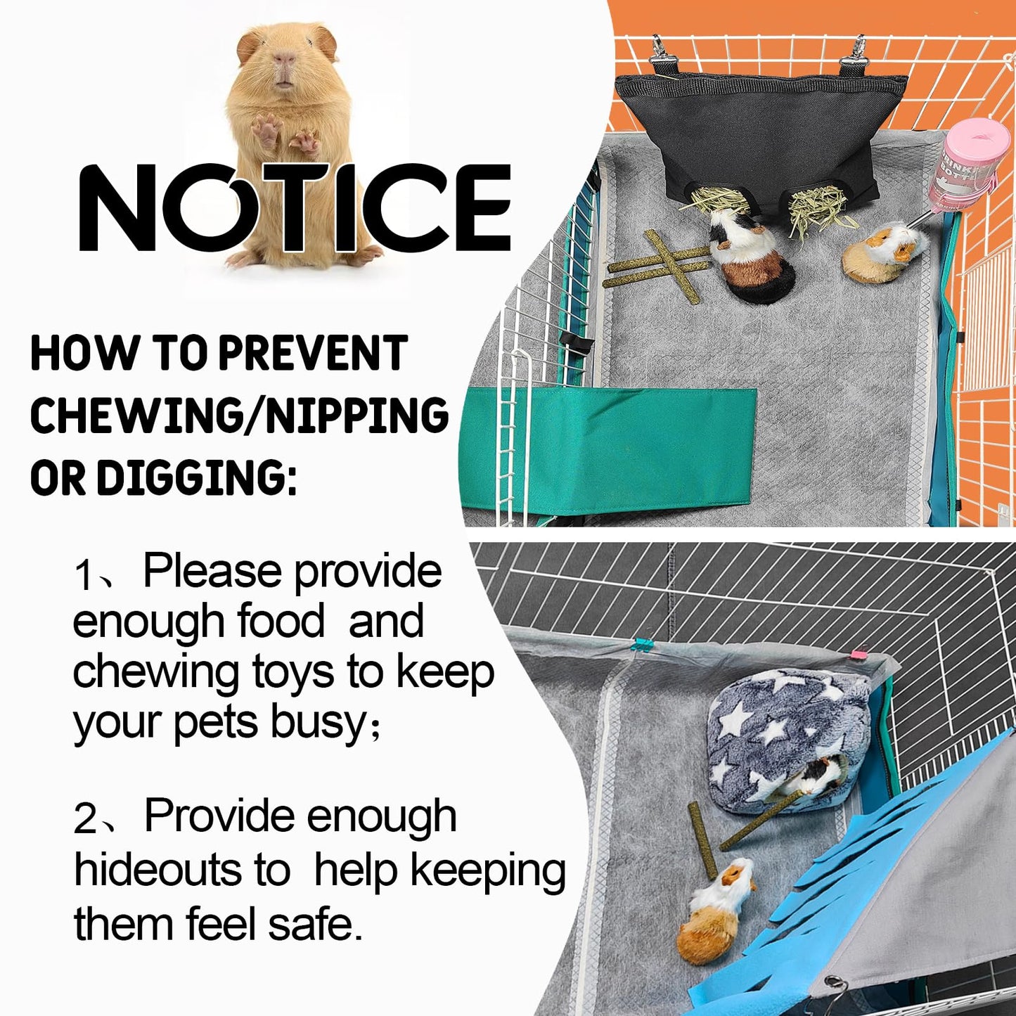 GINIDEAR Guinea Pig Bedding, Disposable Guinea Pig Cage Liners, Charcoal Odor Controlling Absorbent Waterproof Pee Pads for Rabbits, Hamster and Other Small Animals. 18''x31'',50 Count
