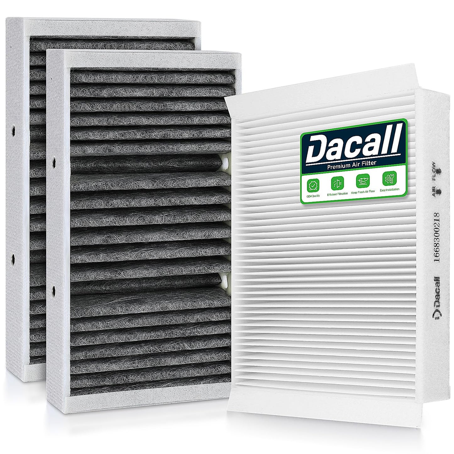 Dacall 3 Pack 1668300318 1668300218 Cabin Air Filters for 2012-2019 Mercedes-Benz GLE400 GLE350 GLE550e GLE43/ GLE63 AMG, GLS450 GLS550 ML350 GL450 GL550 GL63, Replaces# XC10009C, CF11719, PC99164