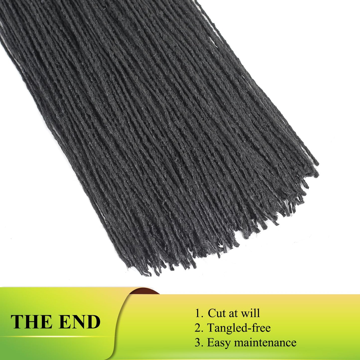 GUOHUI Micro Faux Locs Crochet Hair, 36 Inch 5 Packs Color Natural Black DIY Braids Straight Styles (36",1B)