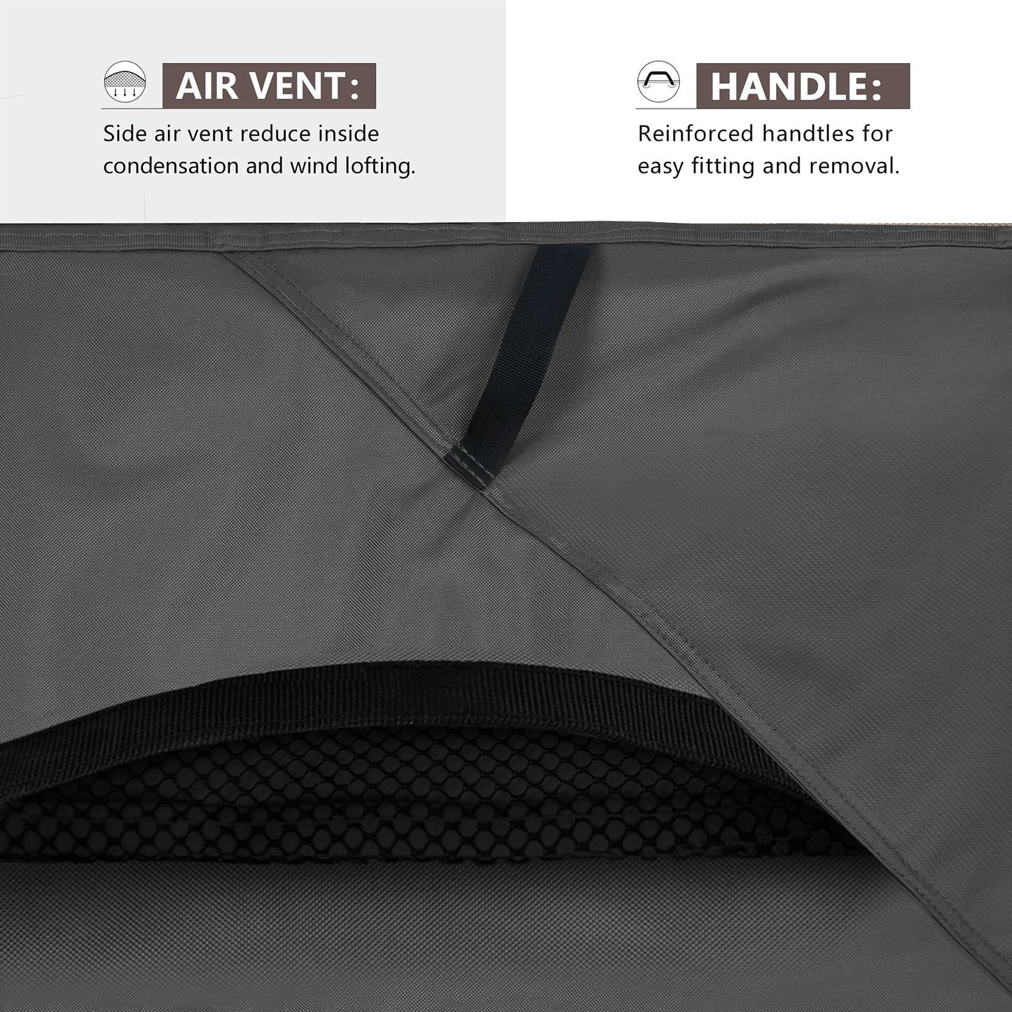 ULTCOVER Round Patio Furniture Cover - Outdoor Waterproof Table with Chair Set Cover 60 inch, Black