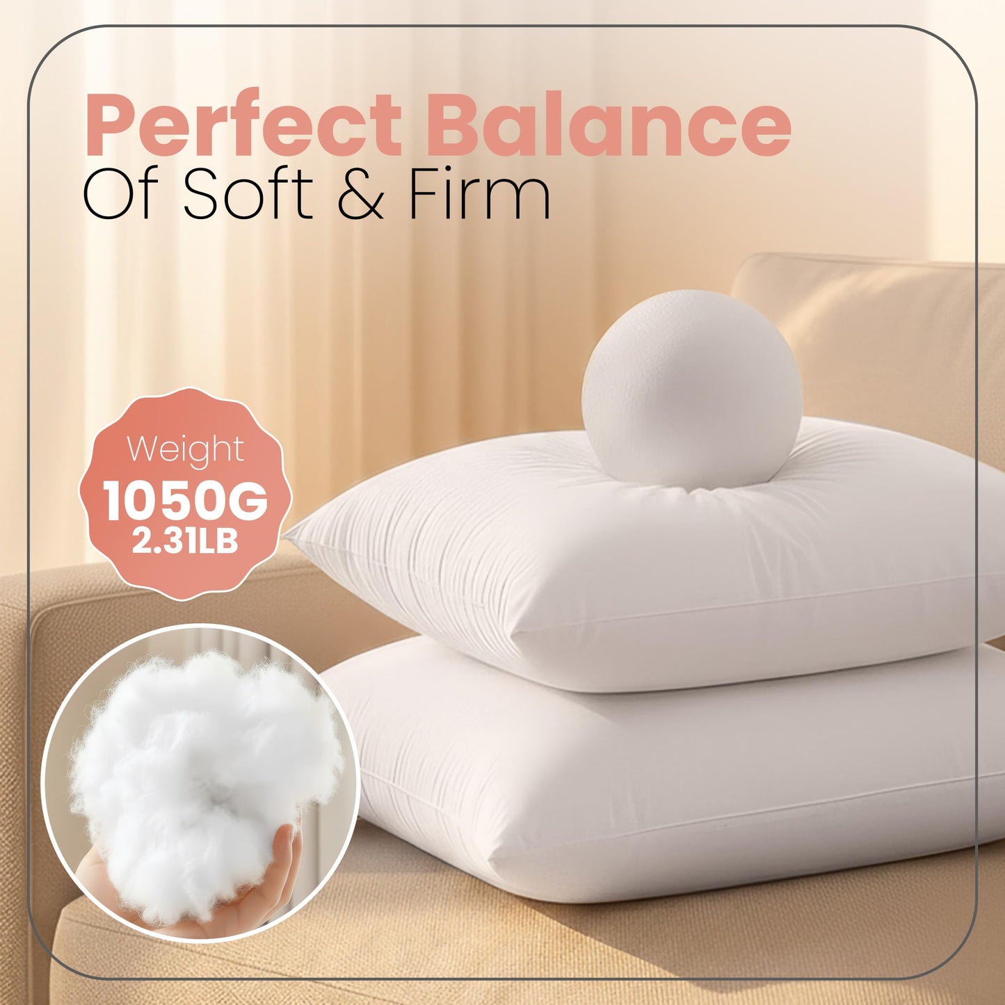 Utopia Bedding Throw Pillows Insert (Pack of 2, White) - 26 x 26 Inches Bed and Couch Pillows - Indoor Decorative Pillow