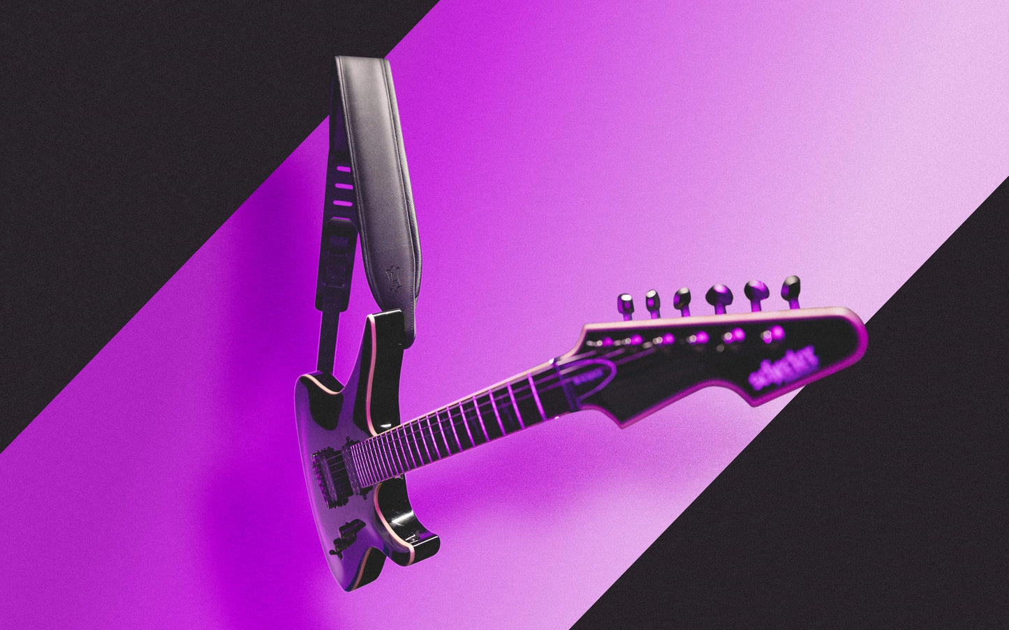 Levy's Leathers 3" Wide Amped Leather Series Guitar Strap with Foam Padding and Garment Leather Backing, Matte Black Finish(M26PD-BLK-MAT)