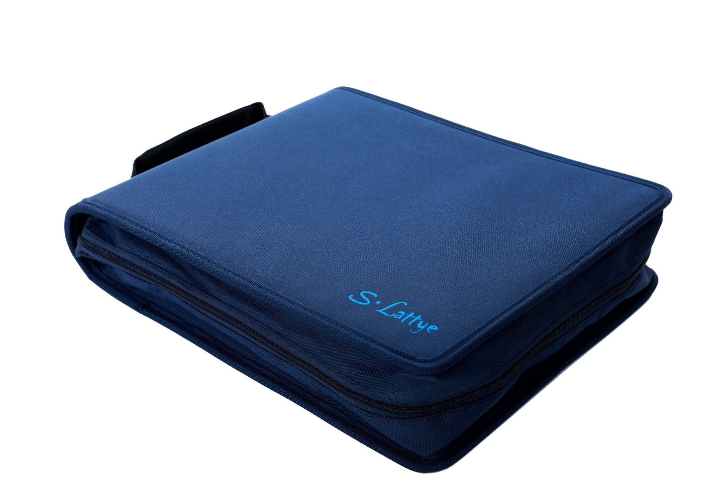 DVD CD Storage Case with Extra Wide Title Cover Pages for Blu Ray Movie Music Audio Media Disk (Portable Carrying Binder Holder Wallet Album Home Organizer)- Blue, 192 Disk Units, 96 Booklet Pockets