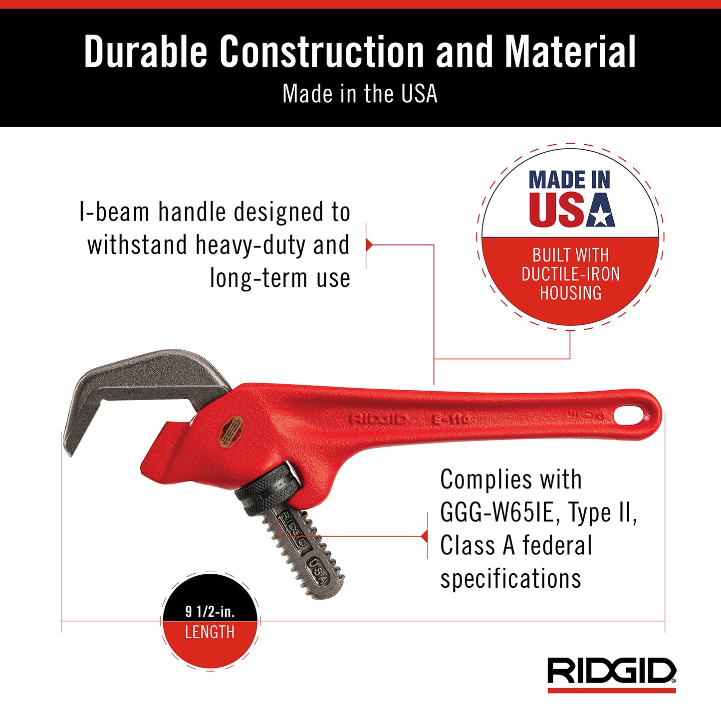 Ridgid Tools 31305 1-1/8-Inch-To-2-5/8-Inch Capacity Offset Hex Wrench