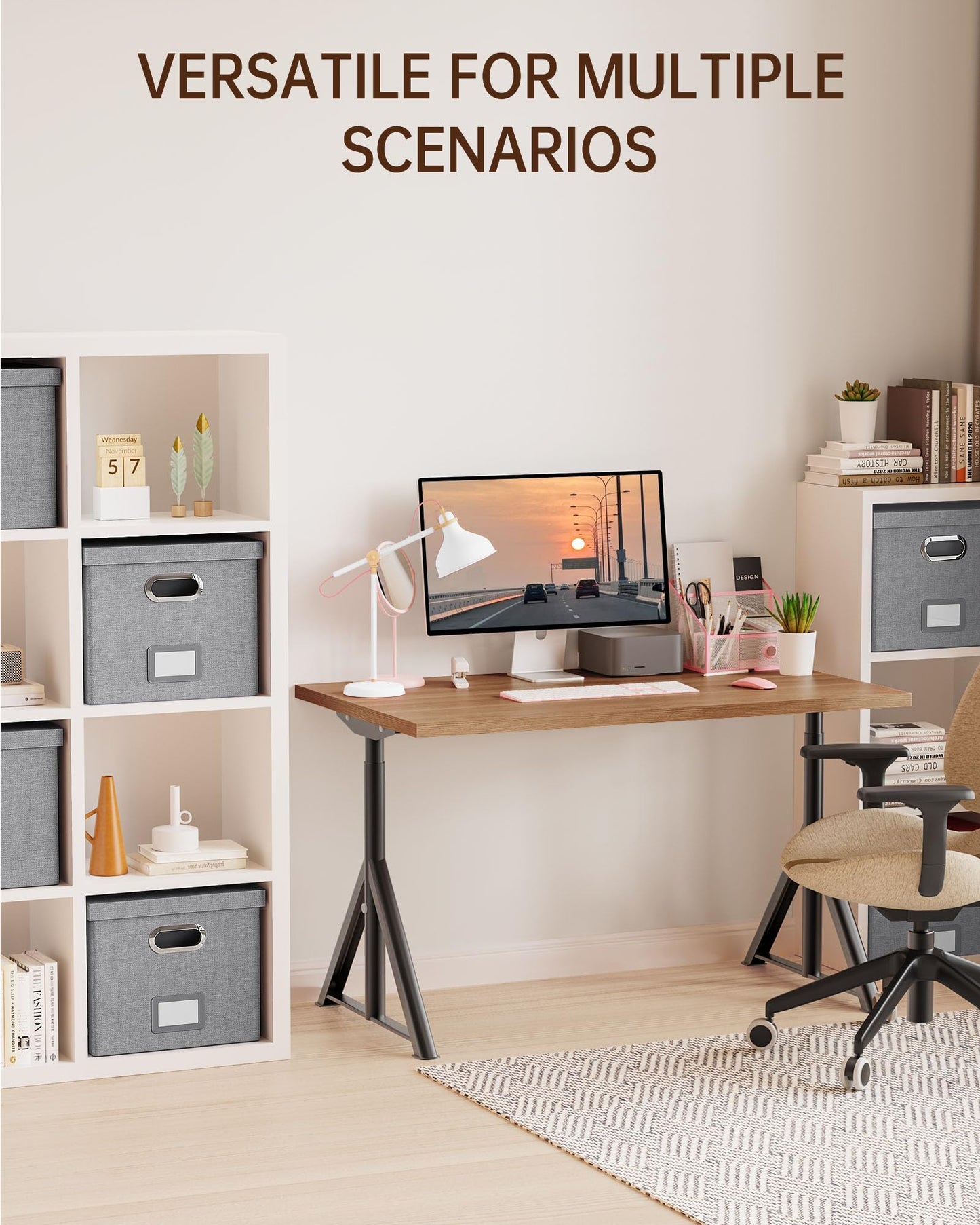 Oterri File Boxes with Lids 2 Pack, Letter Legal Size Filing Boxes, File Organizer Storage Cabinet for Hanging File Folders, Bankers Boxes for Home Office School (2 Packs, Gray)