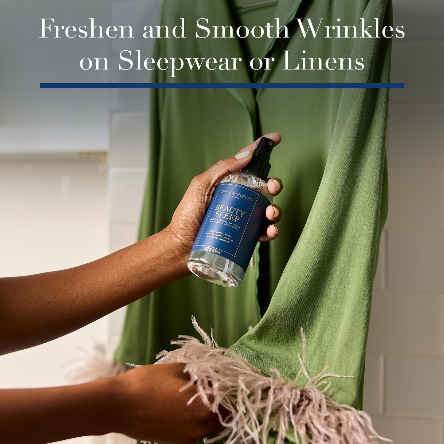 The Laundress Beauty Sleep Fabric Spray, Wrinkle Release Spray, Pillow Spray, Fabric Refresher, Upholstery and Linen Spray, Tranquil Comforting Inspired Scent, 8 Fl Oz