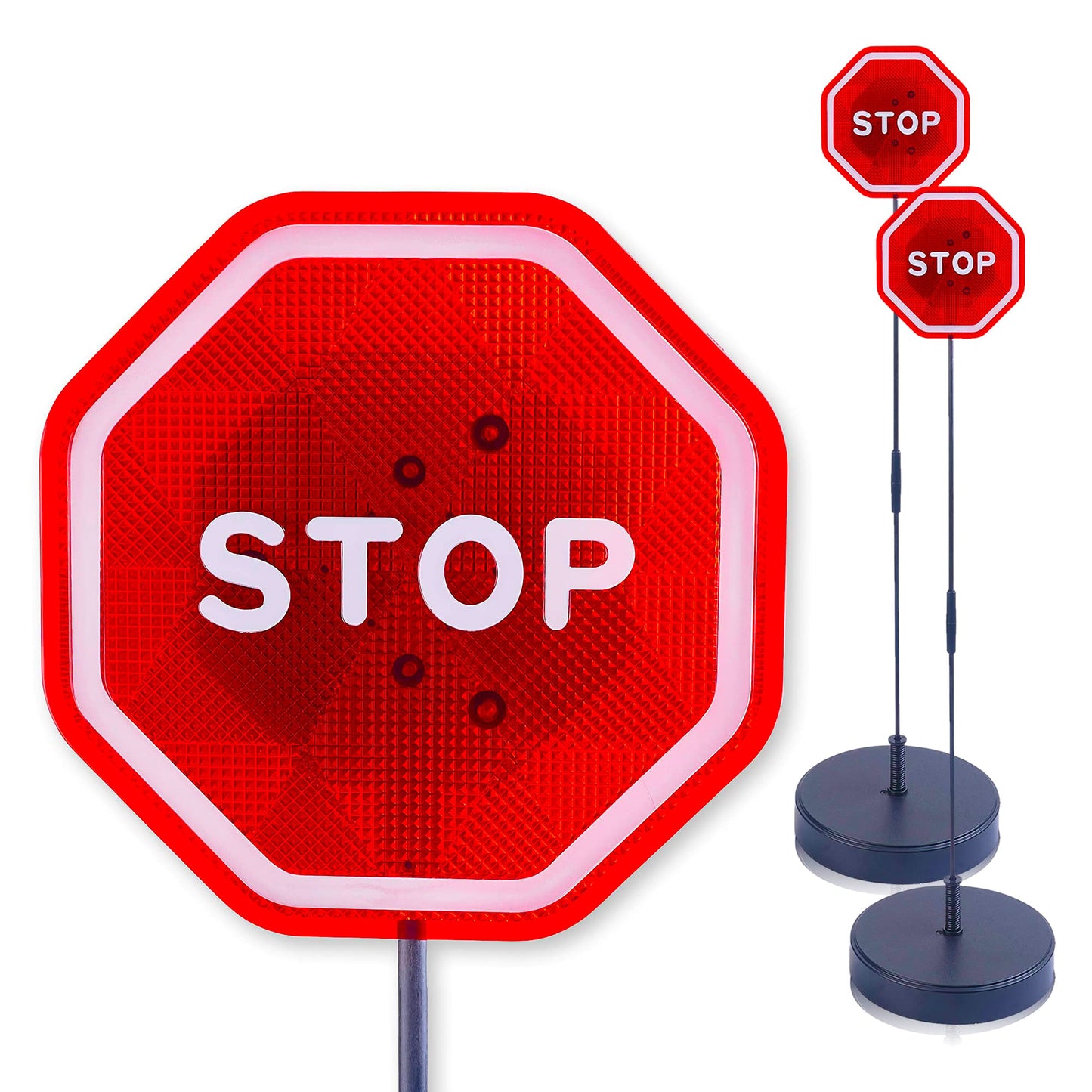 Andalus Brands Flashing Led Stop Sign Garage Parking Assistant System - Garage Car Stop Indicator - Driveway Markers and Car Gadgets - Parking Sensors for Vehicles - Bumper Guards for Cars (2-pack)