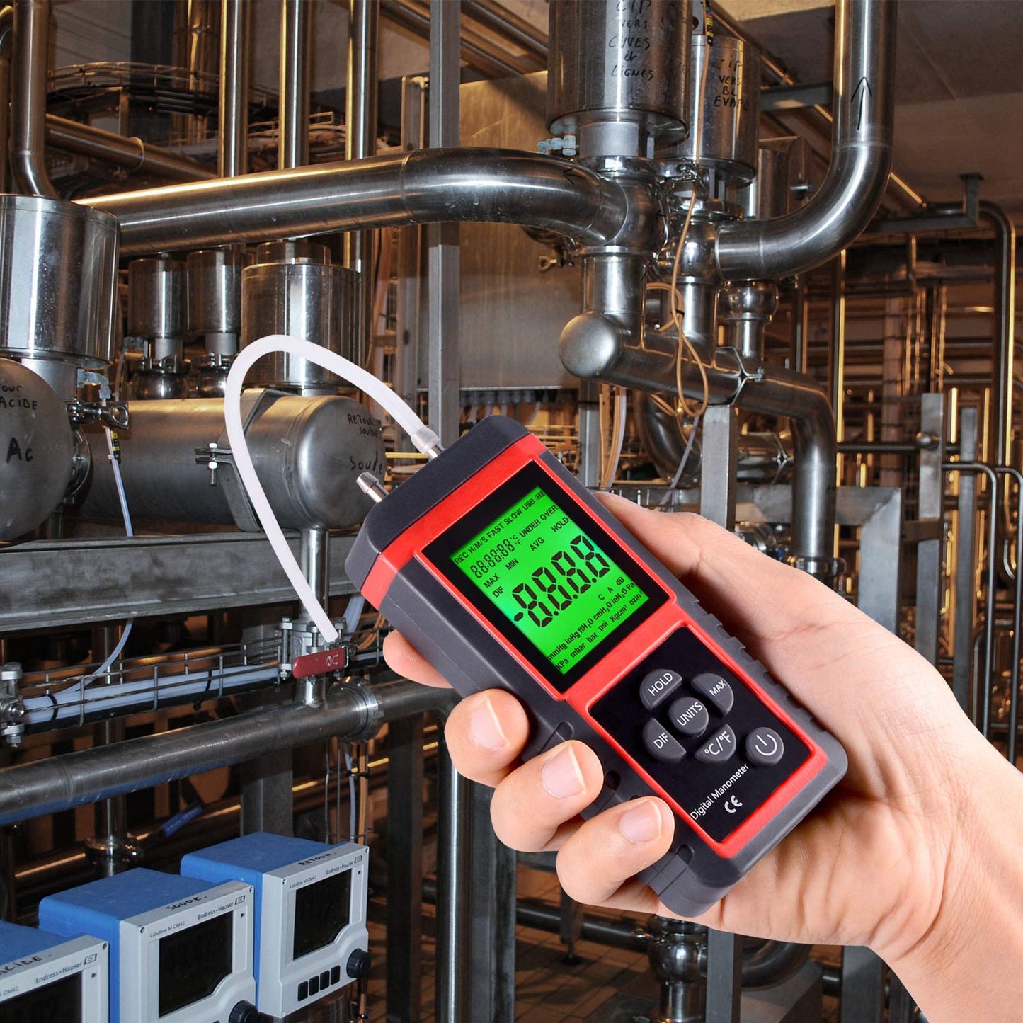 EHDIS Digital Manometer Gas Pressure Tester Digital Air Pressure Meter Differential Pressure Gauge HVAC Gas Pressure Tester