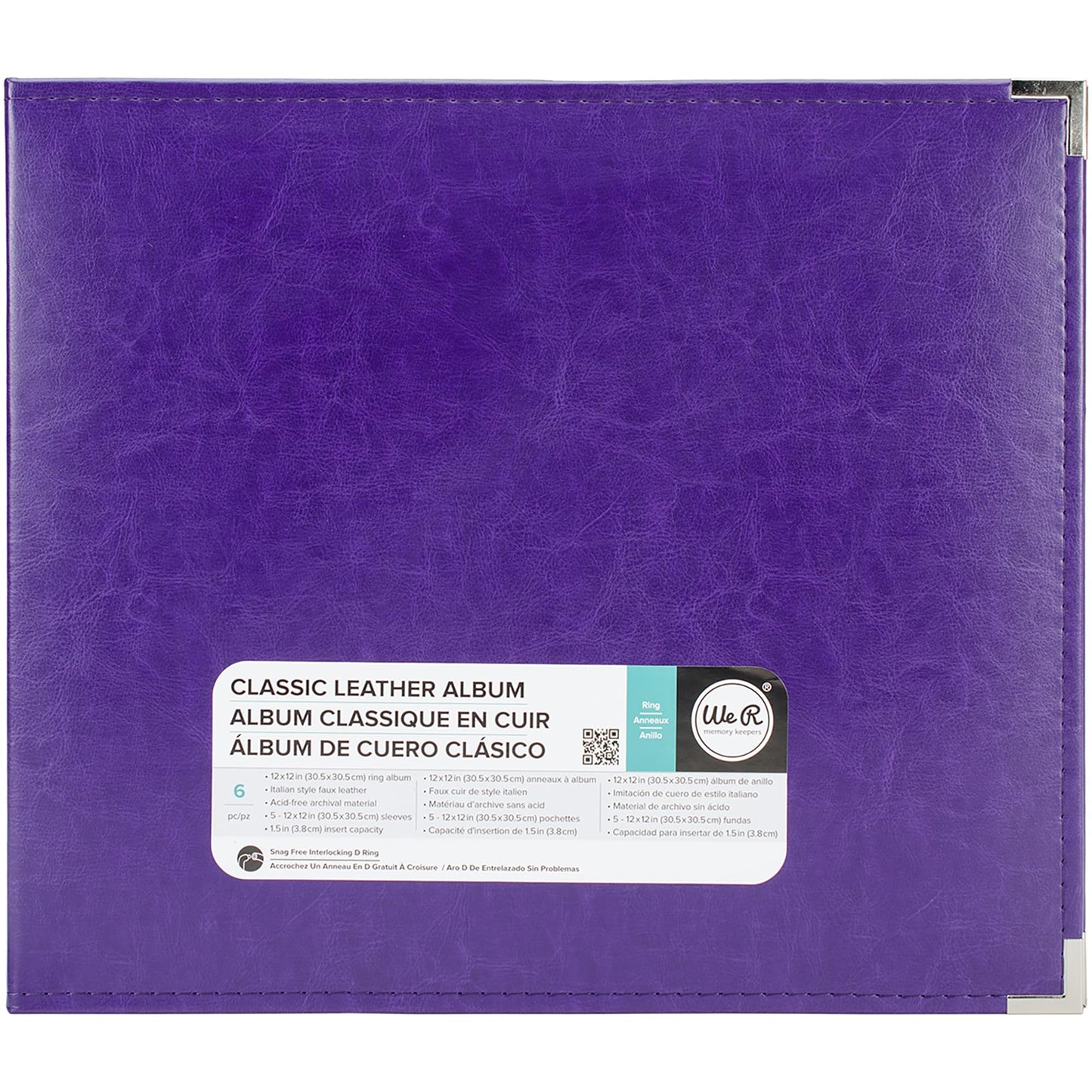 We R Memory Keepers 12x12 Photo Album Grape Soda Protect Memories & Photos, Acid-Free Faux Leather, Snag-Free Rings, Includes 5 Page Protectors, Scrapbooking
