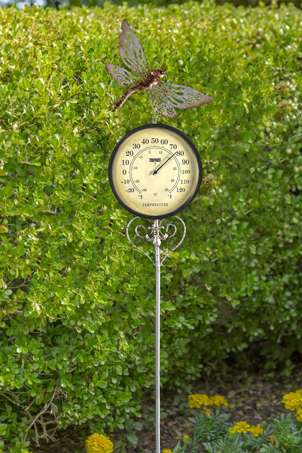 Poolmaster 54583 Outdoor Thermometer Garden Stake, Dragonfly, Multi