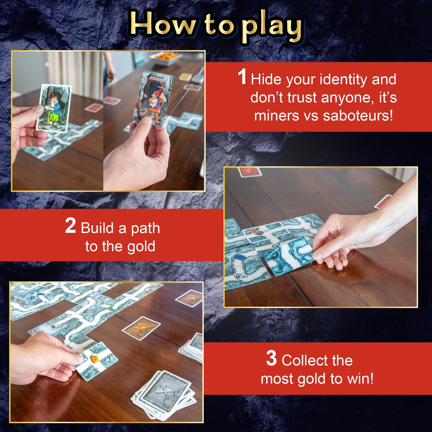 Saboteur: 20th Anniversary Edition - A Board Game by Amigo Games – 2-10 Players - Board Games for Family - 20 Minutes of Gameplay - Family Game Night - for Kids and Adults Ages 8+ - English Version