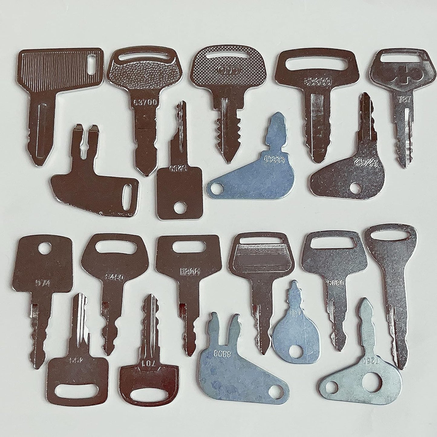 47 Keys Heavy Equipment/Construction Ignition Key Set Compatible with Volvo John Deere Kubota Caterpillar Komatsu Case JCB Hitachi Excavator Key Heavy Equipment Master Key Set