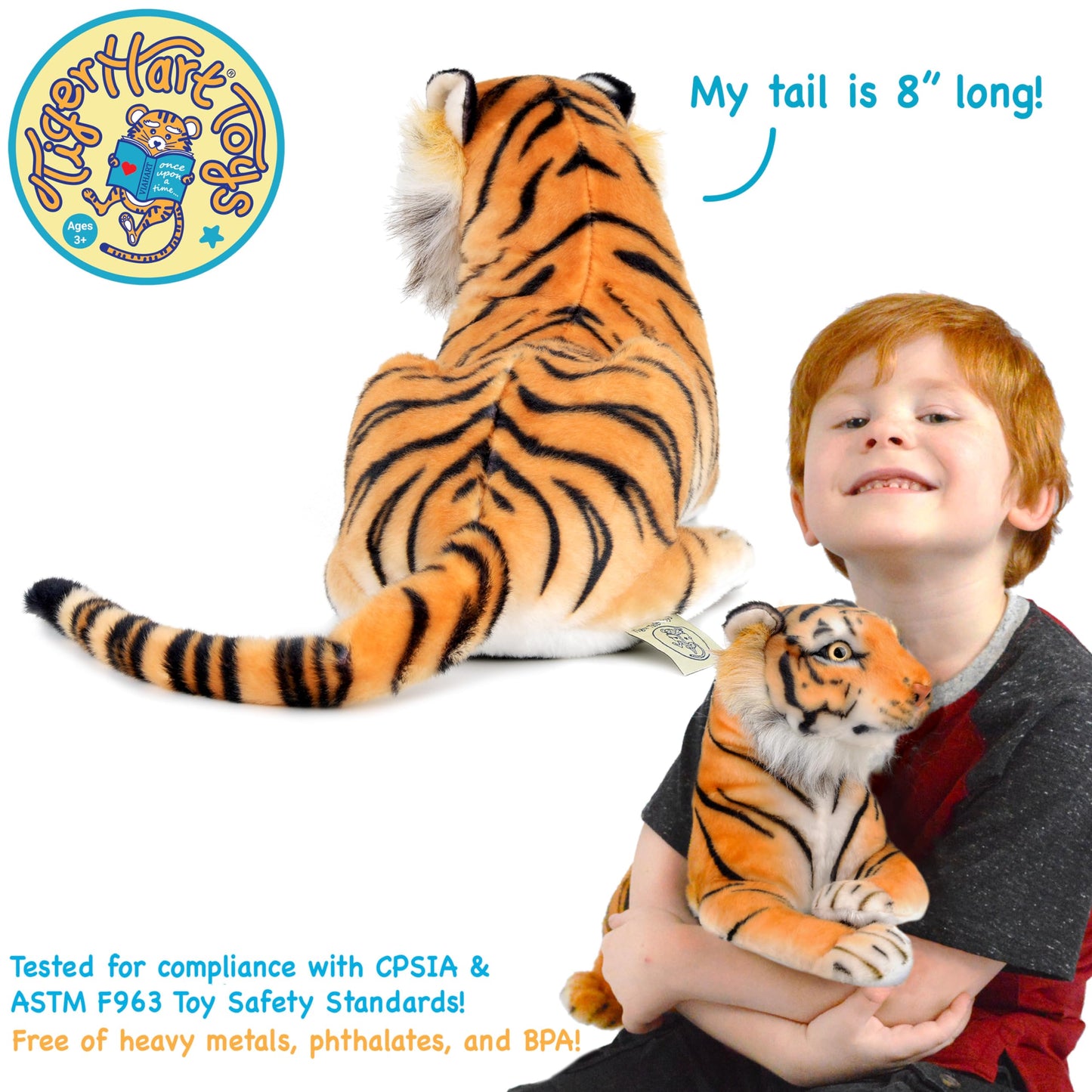 TigerHart Arrow The Tiger - Squeeze Me! - 17 Inch Stuffed Animal Plush