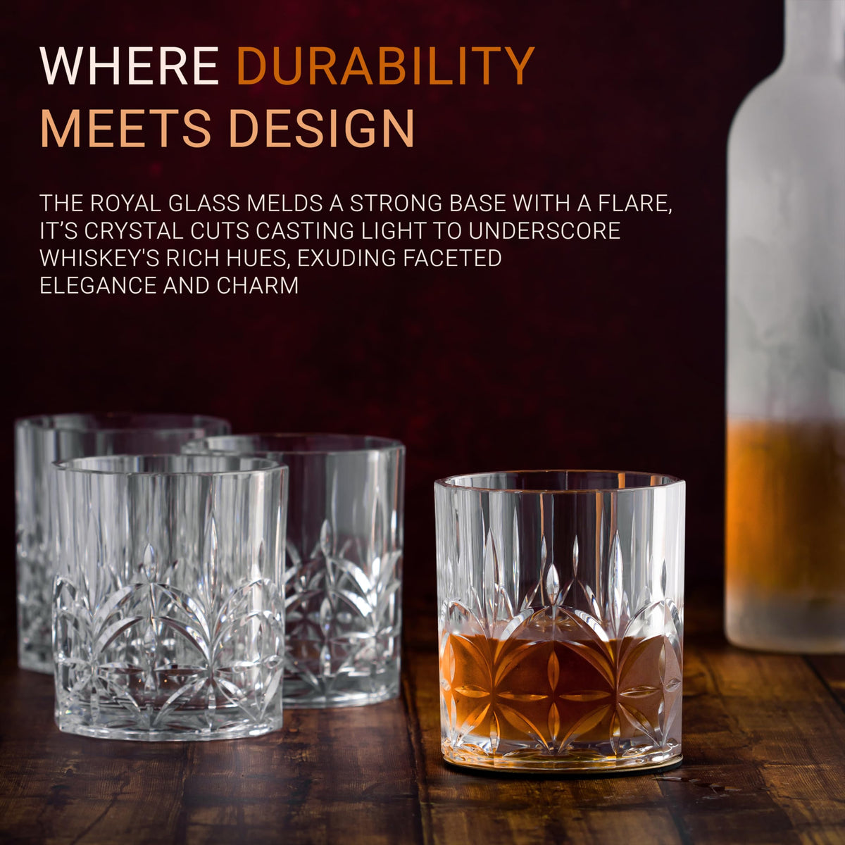 Bravario Plastic Drinking Glasses Set of 6, Unbreakable Whiskey Glass Cups Set, BPA-Free Tritan Glassware, Shatterproof Plastic Glasses, Water Glass, Dishwasher-Safe, 13 oz Highball Tumblers