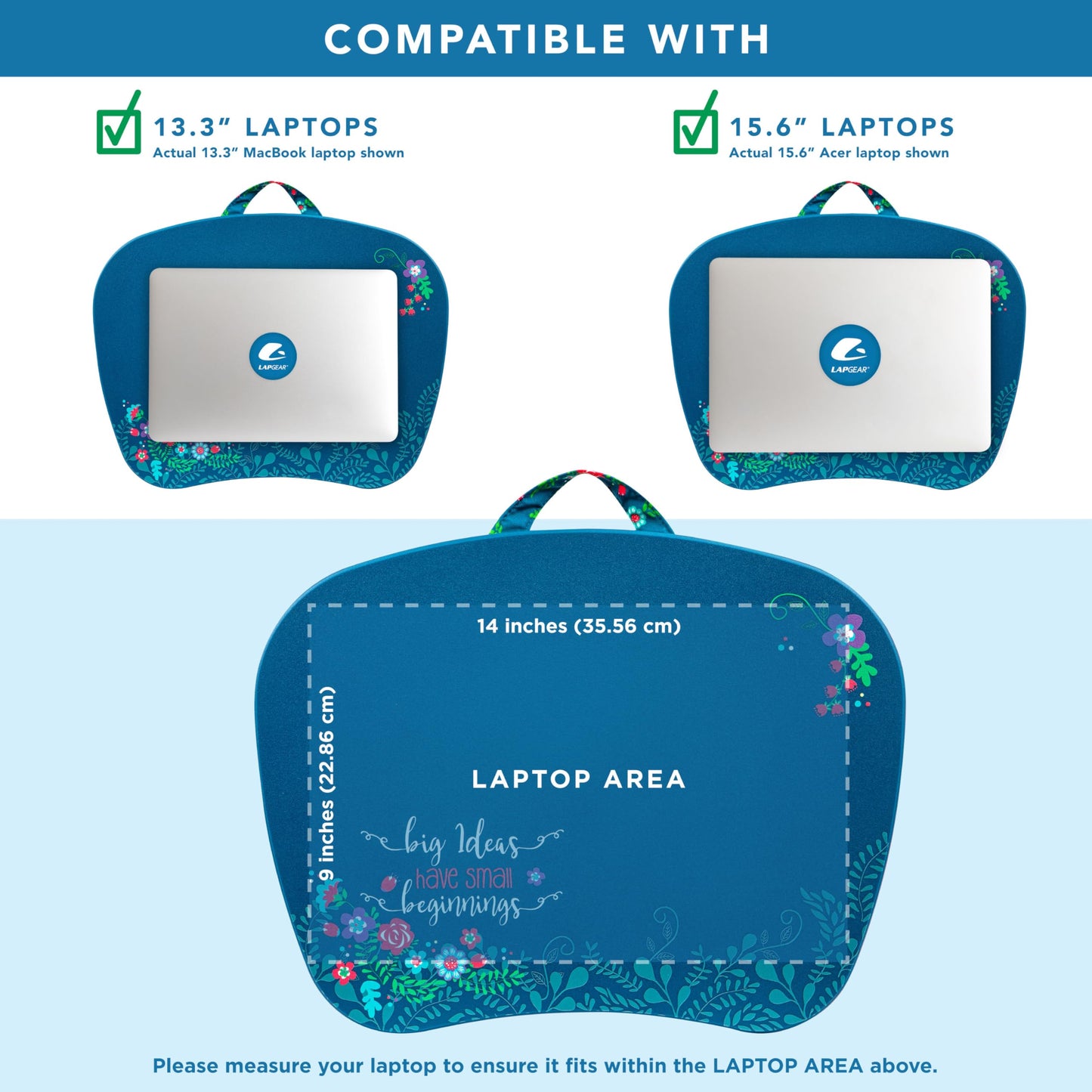 LapGear MyStyle Lap Desk - Big Ideas - Fits up to 15.6 Inch Laptops - Style No. 45311