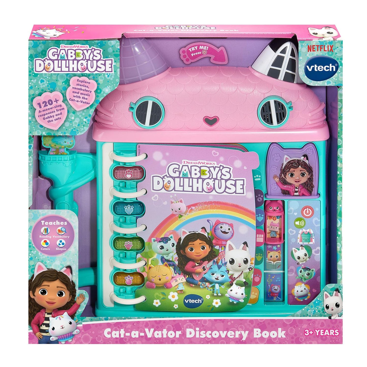 VTech Gabby's Dollhouse Cat-a-Vator Discovery Book (English Version)