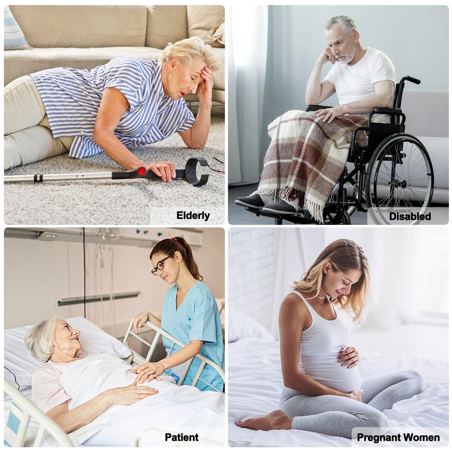 Fall Alert Devices for Elderly, Wireless Caregiver Pager Panic Button 500+ft for Home/Elderly/Pregnant Women/Disabled, 3Receivers+2 Transmitters