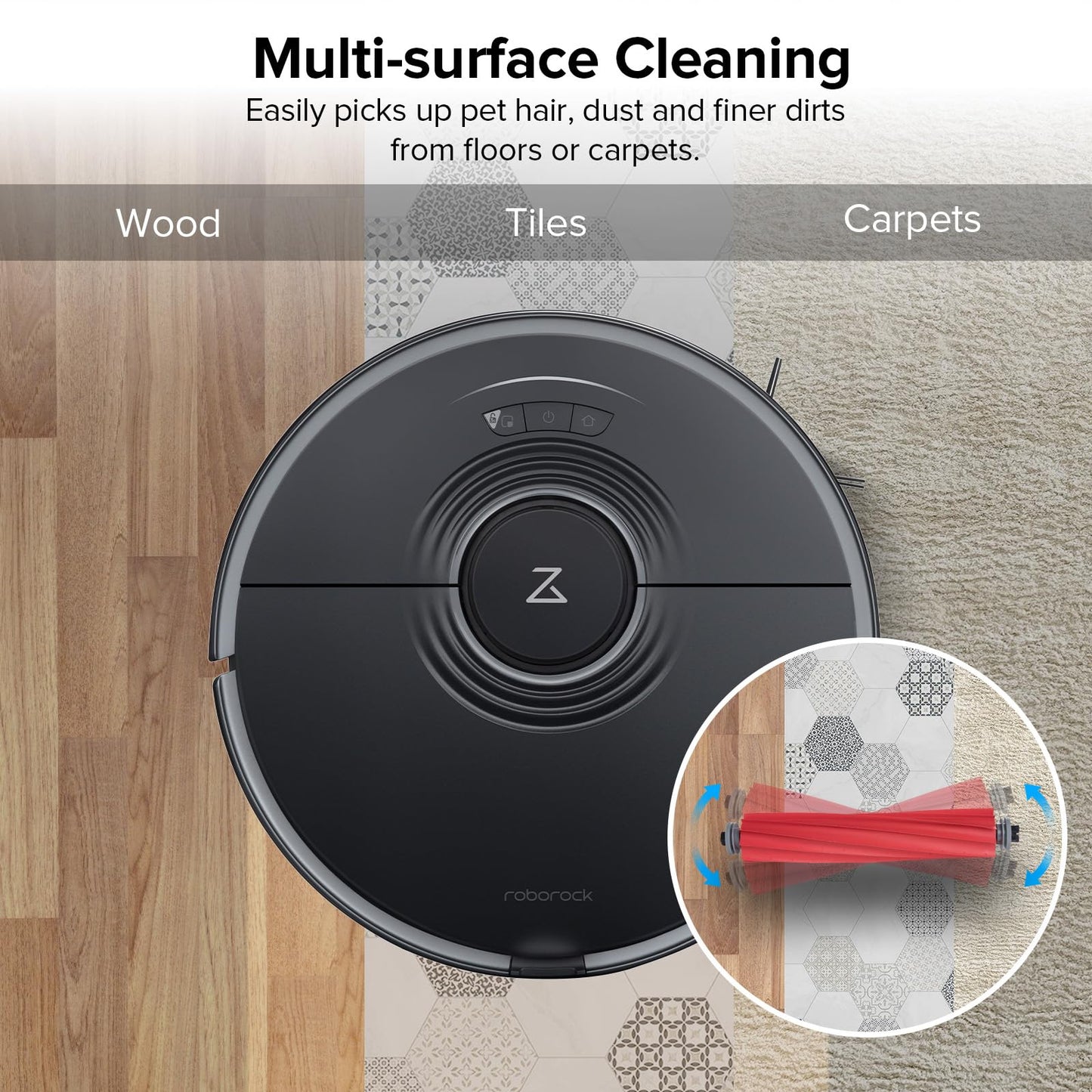 roborock Rubber Main Brush Replacement for Qrevo S Pro, QV 35A, Q Revo Series, S7 Max Ultra, Q7 Series Robot Vacuum