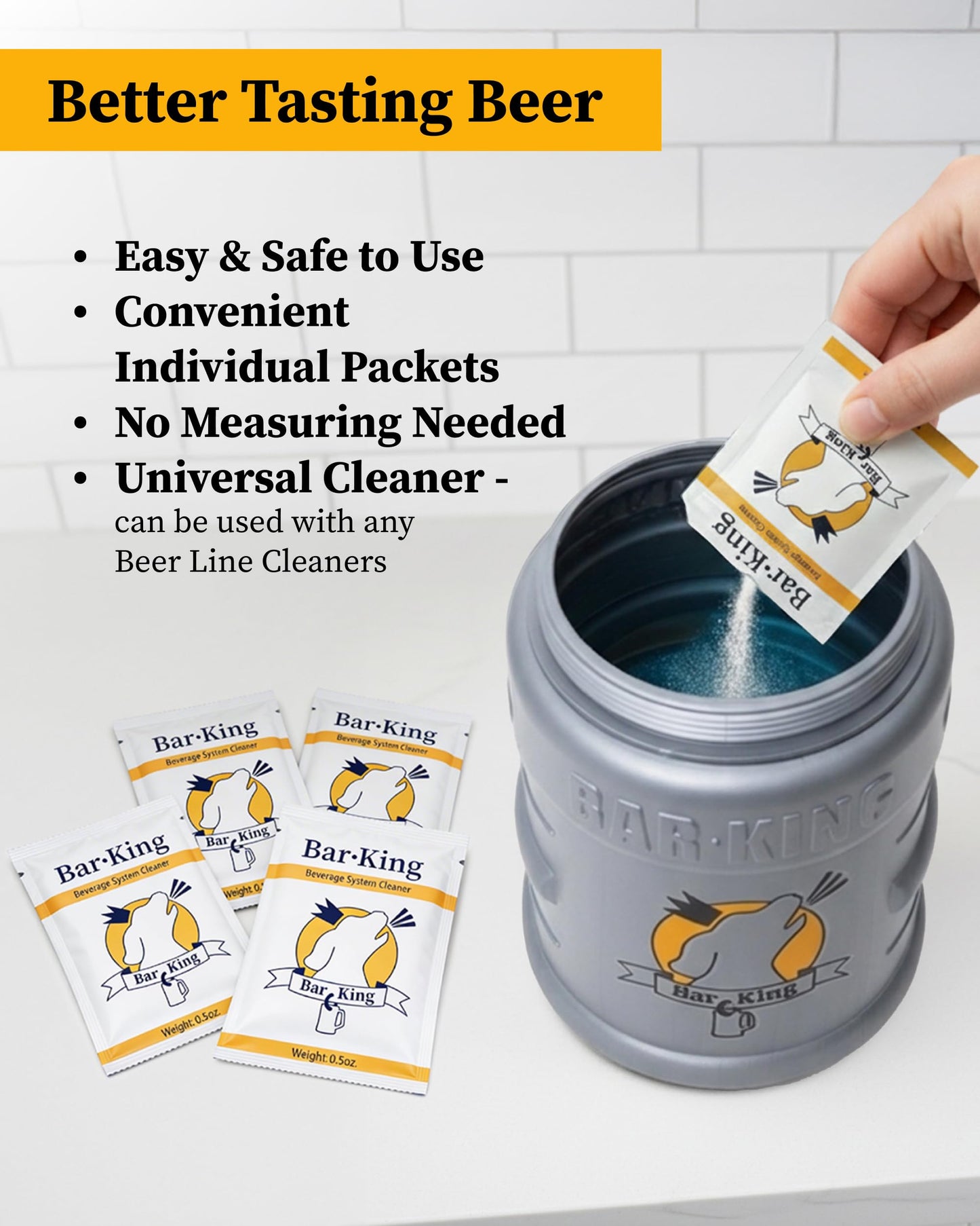 Bar-King Beer-Line Cleaning Powder - 32 Individual Cleaning Packets