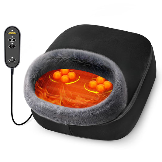 CooCoCo Shiatsu Foot Massager with Heat, 2-in-1 Feet and Back Massage, Kneading Foot Warmer, Relaxing Gifts for Women Men
