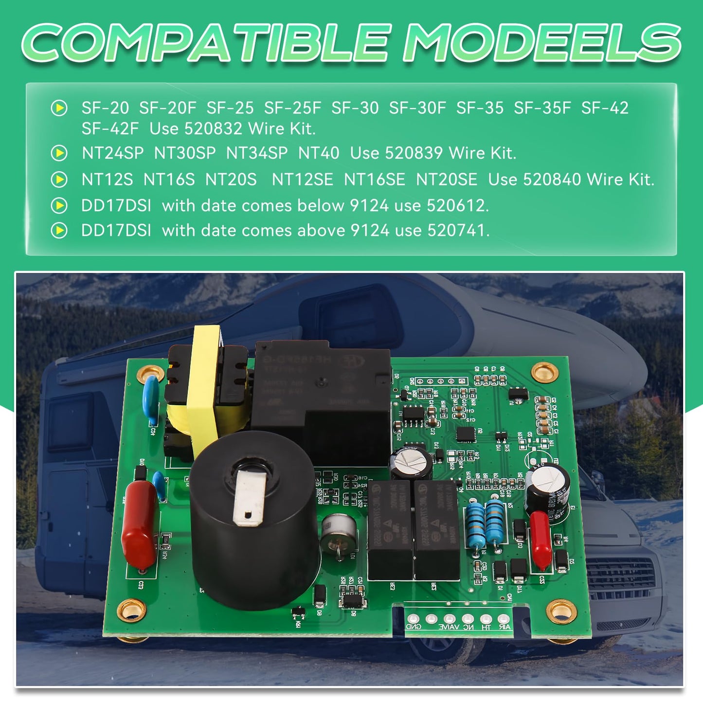 ApexscnView 520820 12V DC RV Furnace Ignition Control Module Board, 4.25 Inch, Compatible with Suburban NT-Series, SF-Series, RV Furnace & Water Heater