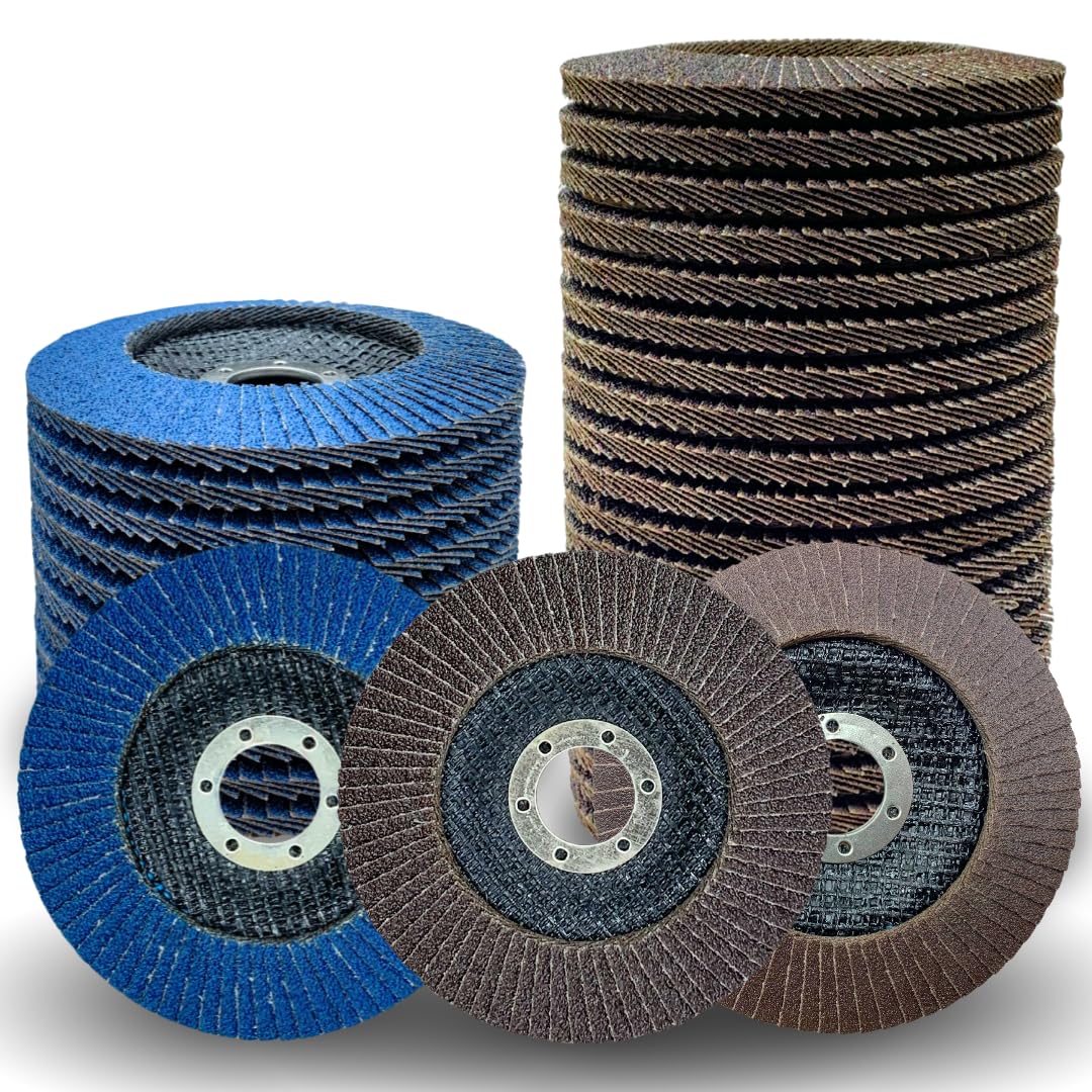 30PACK -5" Assorted Grit Flap Disc Sanding Disc Grinding Wheel for Angle Grinder Metal/Stainless Steel/Woodworking 5 Inch [Zirconia 40Grit(x10), 60Grit(x10), Aluminum Oxide 120Grit(x10)]