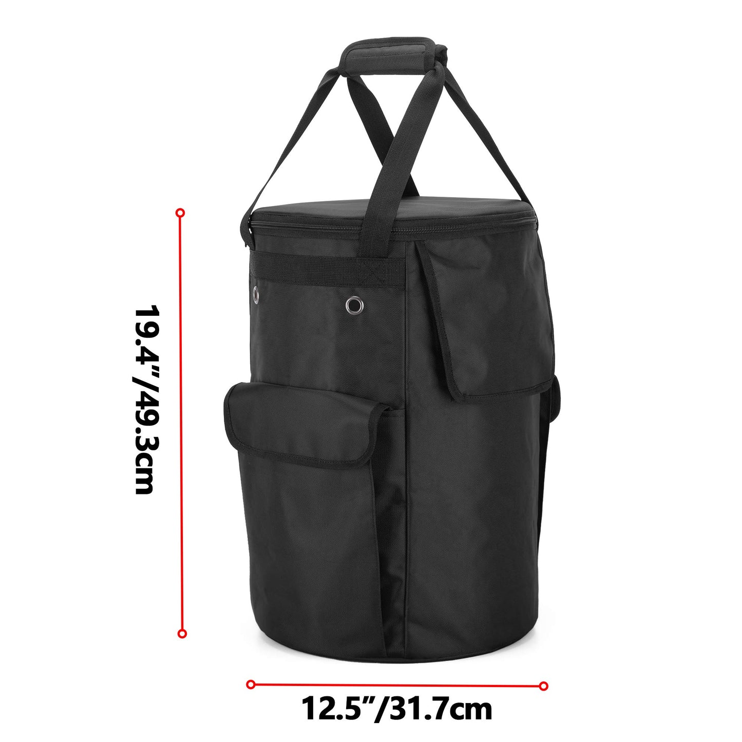 SAMDEW Propane Tank Cover, 20 lb Propane Tank Gas Bag with Side Flip Flap and Stable Tabletop Feature, 2 Storage Pockets, Ventilated with 4 Holes, Water & Wear Resistant, Black, Bag Only