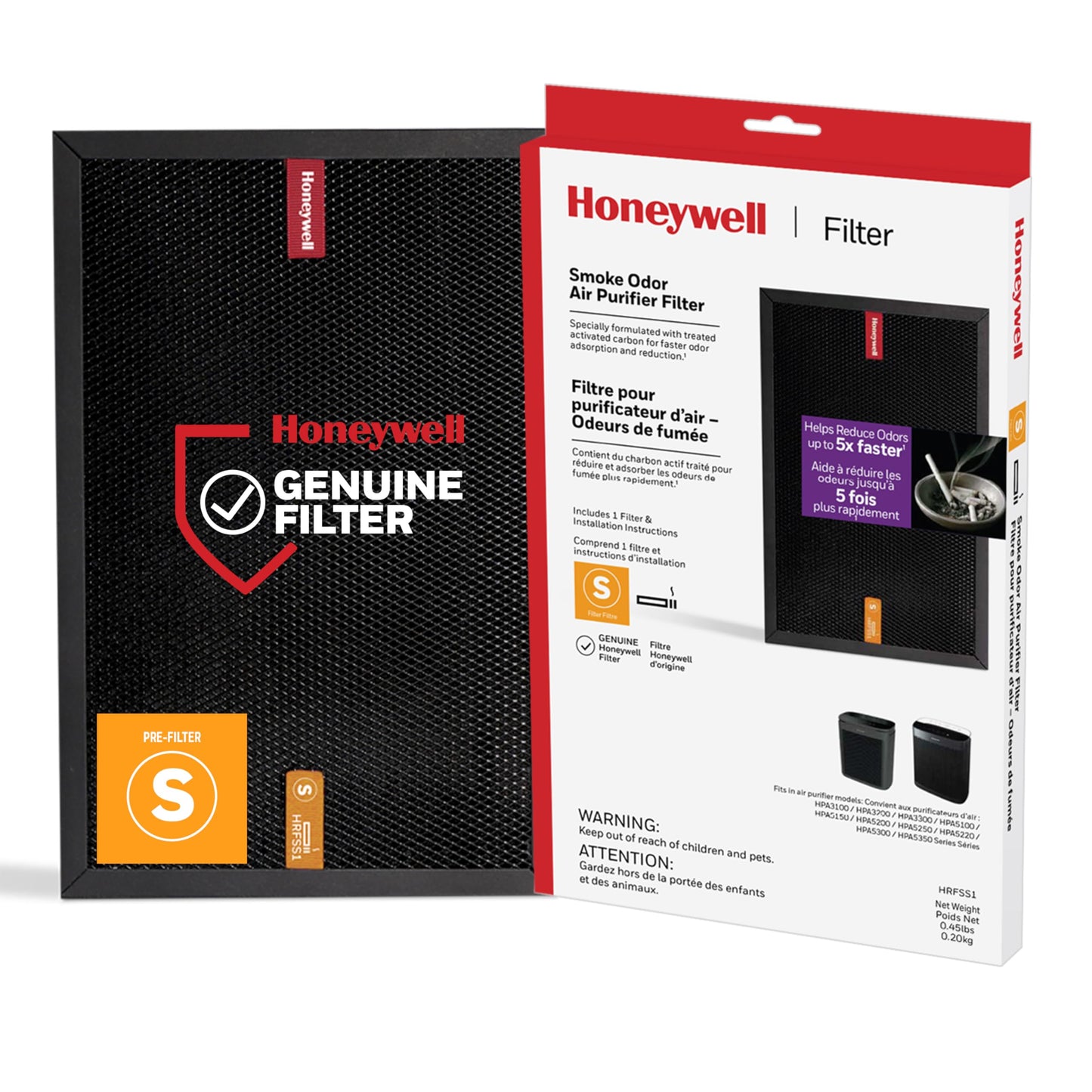 Genuine Honeywell HRFSS1 Enhanced Smoke Odour Air Purifier Filter (S)