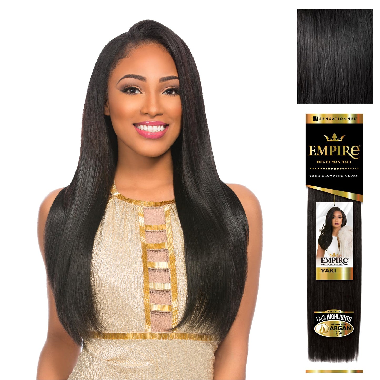 EMPIRE YAKI (14", 1) - Sensationnel 100% Human Remy Hair Yaky Weave