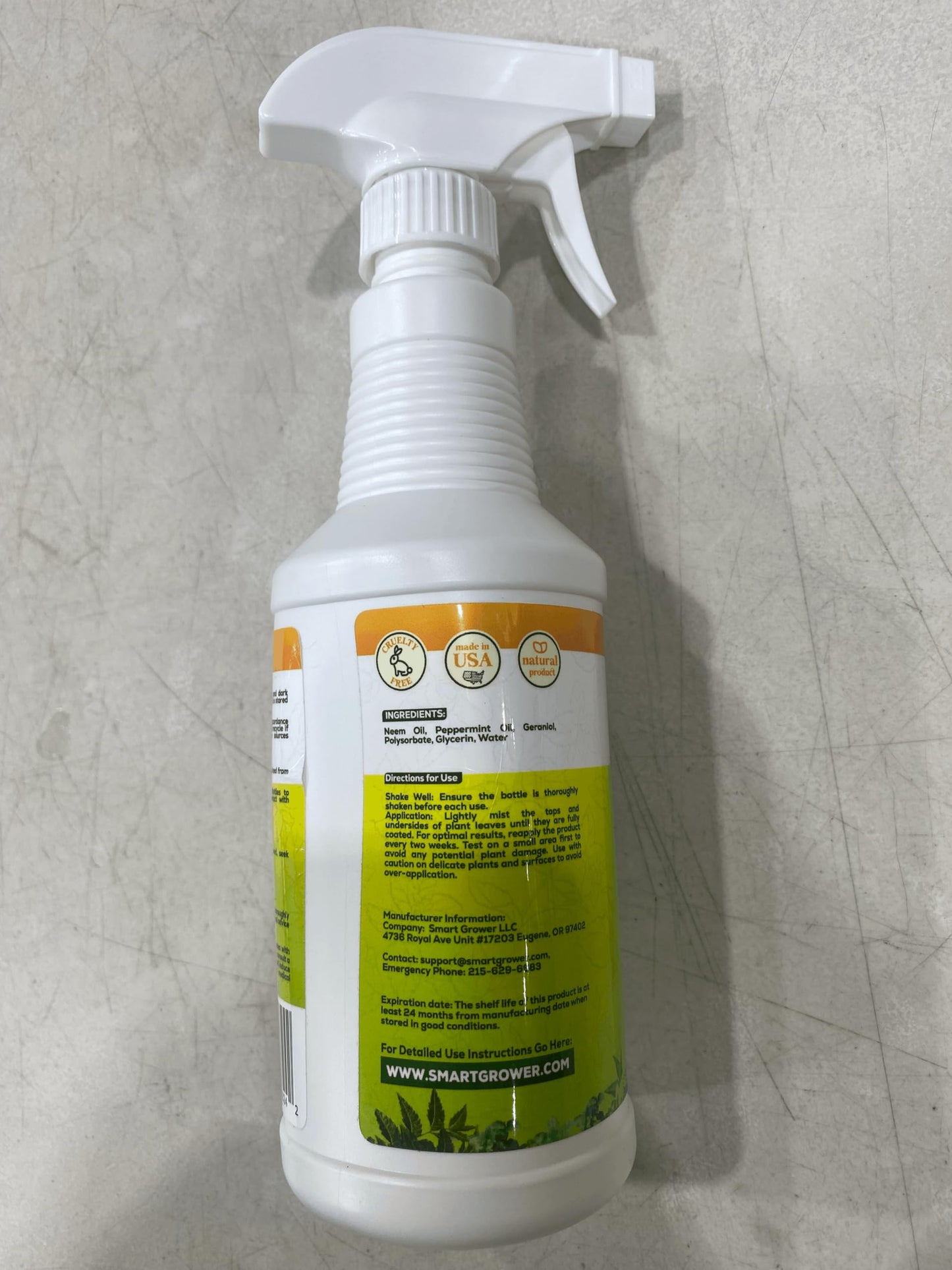Neem Oil Spray for Plants with Peppermint Oil, Natural Plant Wash Made for Indoor and Outdoor Plants Smart Grower 16oz Easy Ready to Use Spray