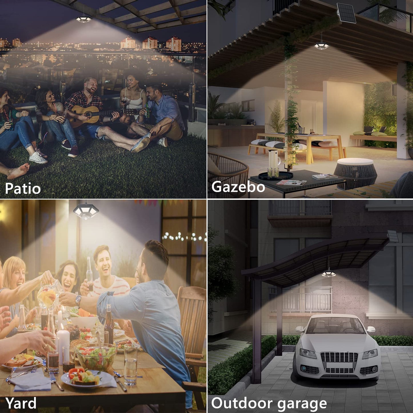 Solar Lights Indoor&Outdoor Home 1000Lumen 360° Hexagon Shed Solar Light Motion Sensor 180Leds Solar Barn Light with Remote Solar LED Pendant/Ceiling Light for Chicken Coop/Workshop/Gazebo/Patio/Yard