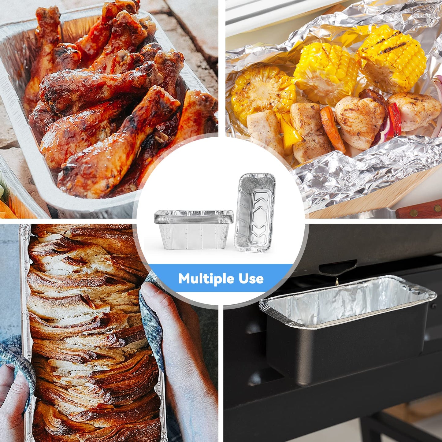 Stanbroil Griddle Grease Cup Tray Holder Catcher Pan with 10 Pack Aluminum Drip Pans Rear Grease Cup Liners for Blackstone 17", 22", 28", 36" Griddles