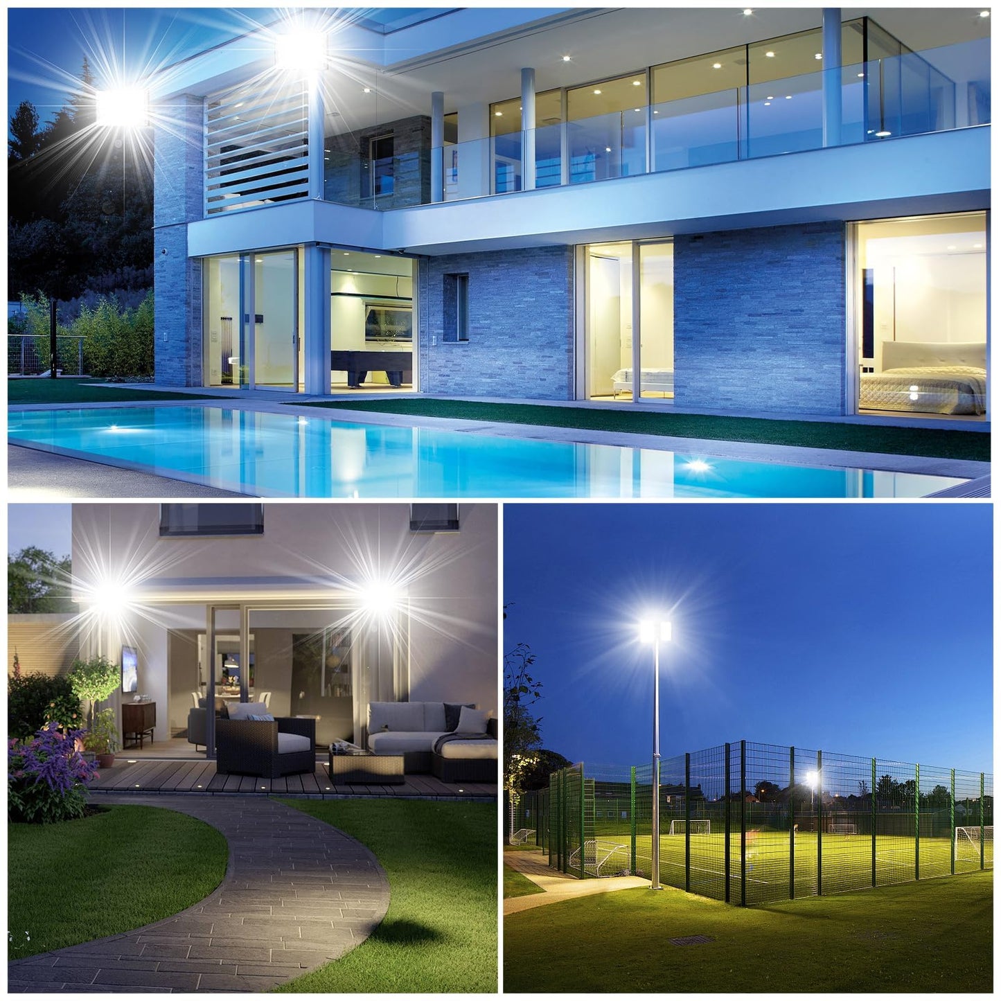 300W LED Flood Light Outdoor, 2 Pack 30000LM LED Floodlight 6500K Daylight White Security Lights, IP65 Waterproof Exterior Lighting Led Work Light for Patio, Garden, Backyard, Lawn, Barn, Playground