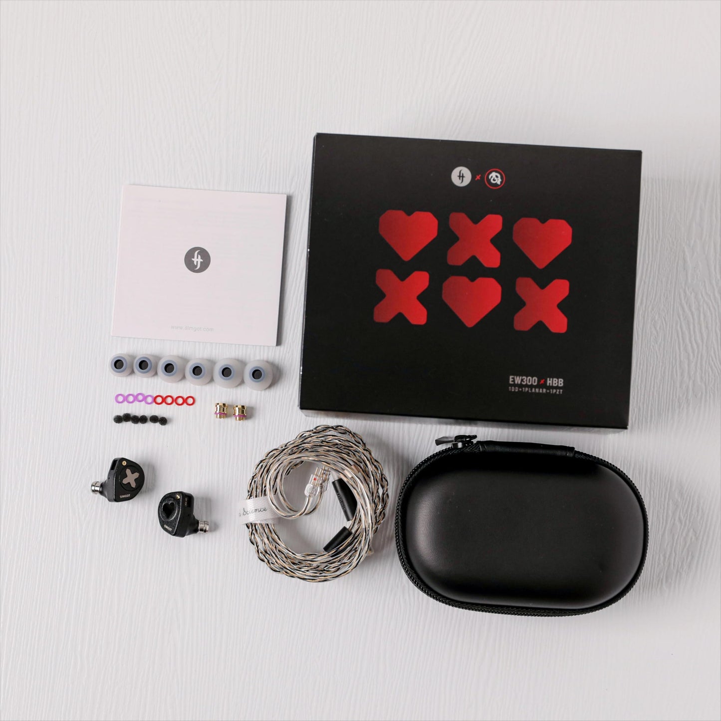 Linsoul SIMGOT EW300 1DD+1Planar+1PZT Hybrid Driver in Ear Monitor, Wired Earbuds IEM, Gaming Earbuds with Detachable Nozzles, Silver-Plated OFC IEM Cable for Audiophile (HBB Edition)