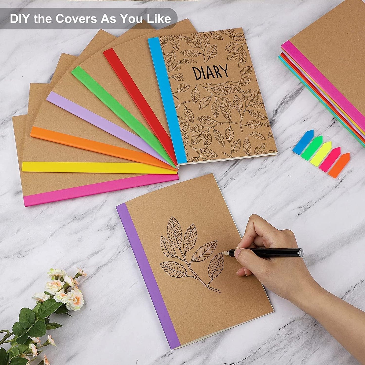 24 Pack A5 Lined Notebooks Bulk, 8.3x5.5 Inch Colorful Ruled Journals with Kraft Cover, 60 Pages Writing Composition Book for Students, Travelers, Classroom, Home, School & Office