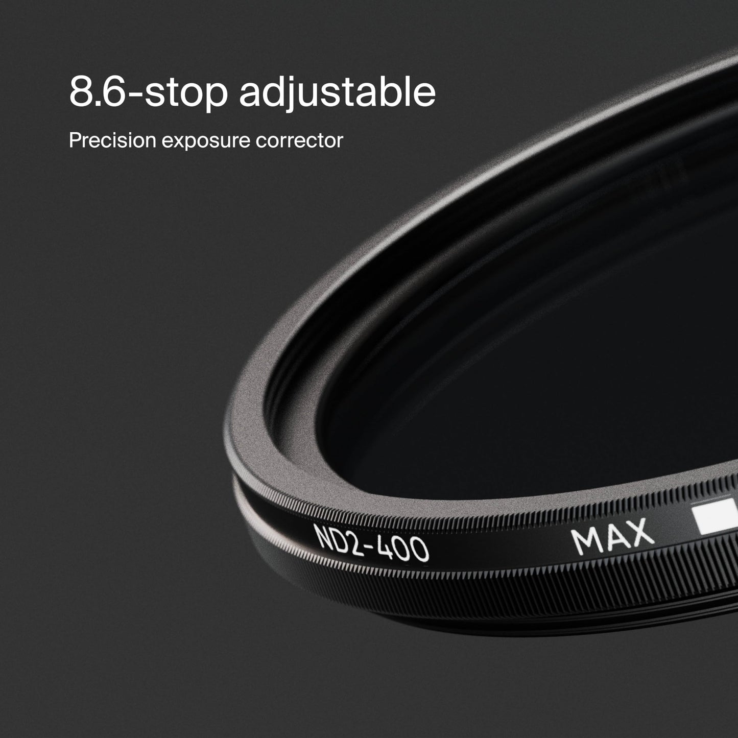 Urth 82mm ND2-400 Variable ND Lens Filter — 1-8.6 Stop Range, Ultra-Slim 20-Layer Nano-Coated Neutral Density Filter for Cameras