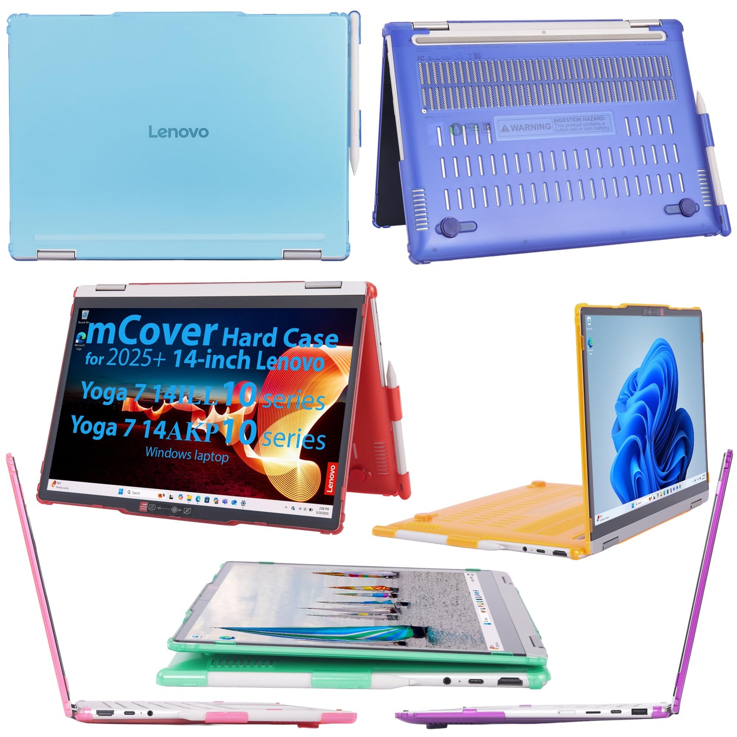 mCover case ONLY Compatible for 2025~2026 14-inch Lenovo Yoga 7 2-in-1 14ILL10 | 14AKP10 Series Windows Notebook Computers (NOT Fitting Any Other Models) (Clear)
