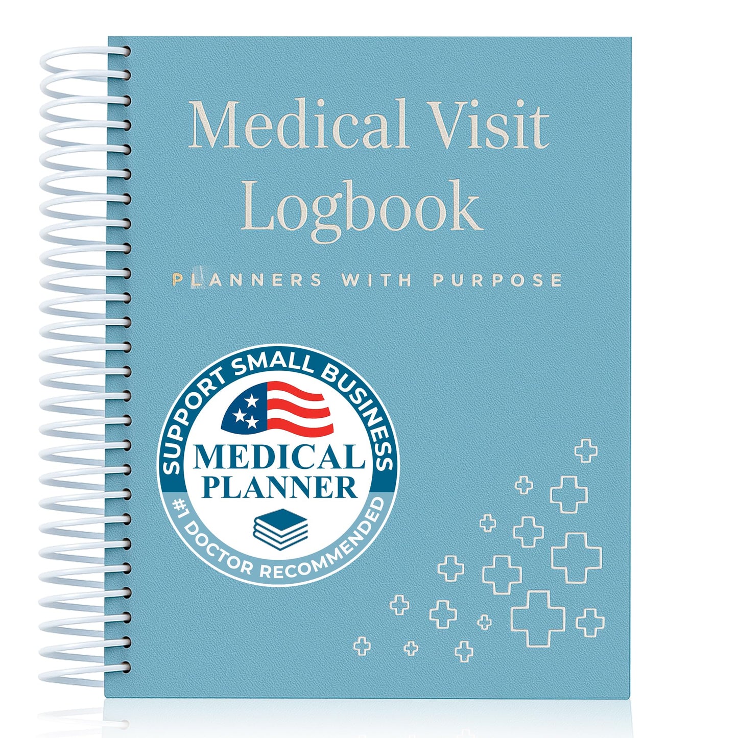 Planners With Purpose B5 Medical Visit Logbook - Large Spiral Bound Medical Planner & Health Journal for Chronic Illness, Doctor Appointments, Symptom Tracking, Medications & Medical History Organizer