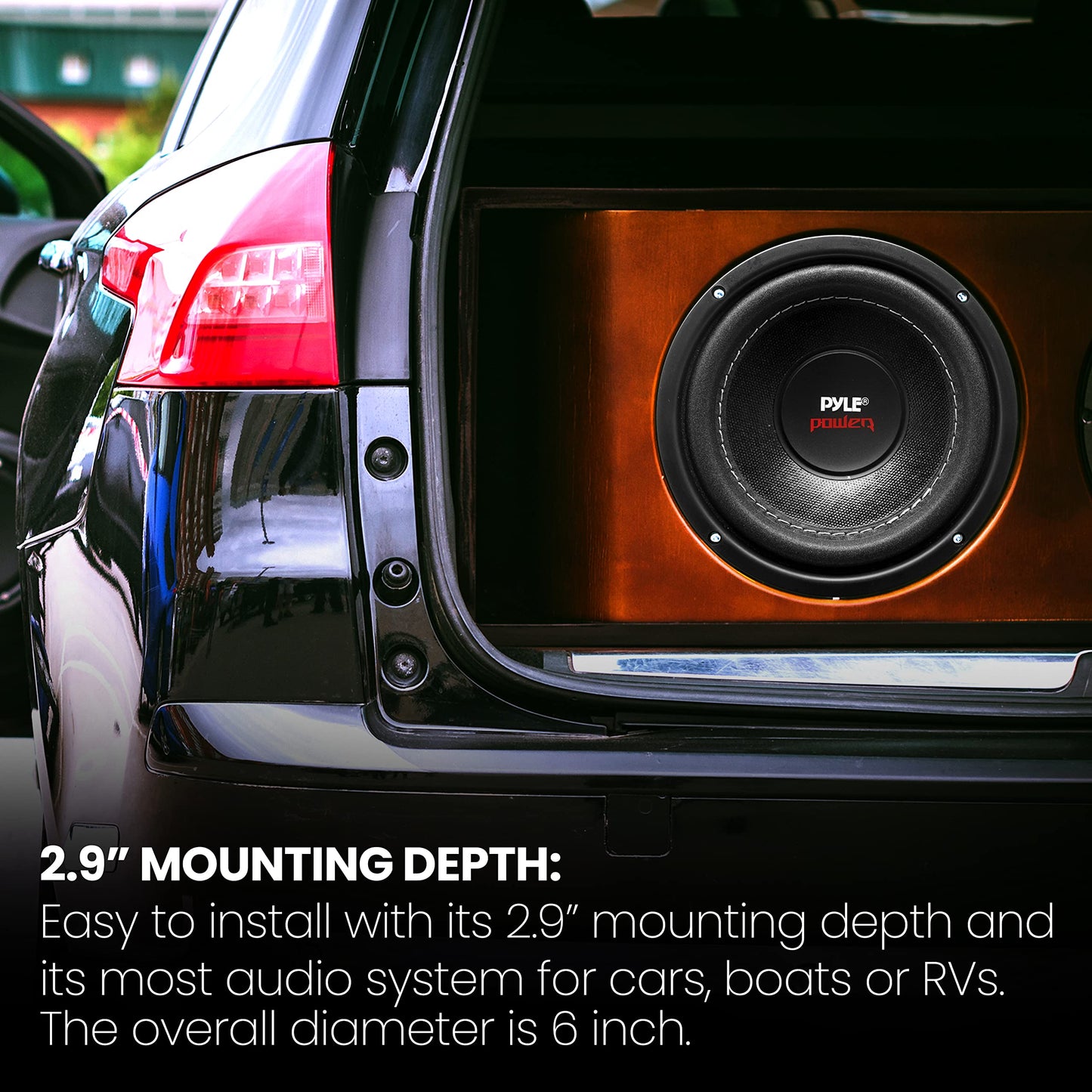 Pyle 6.5” Car Subwoofer Speaker – 600W Dual Voice Coil 4-Ohm, Non-Pressed Paper Cone, Foam Surround Vehicle Audio System