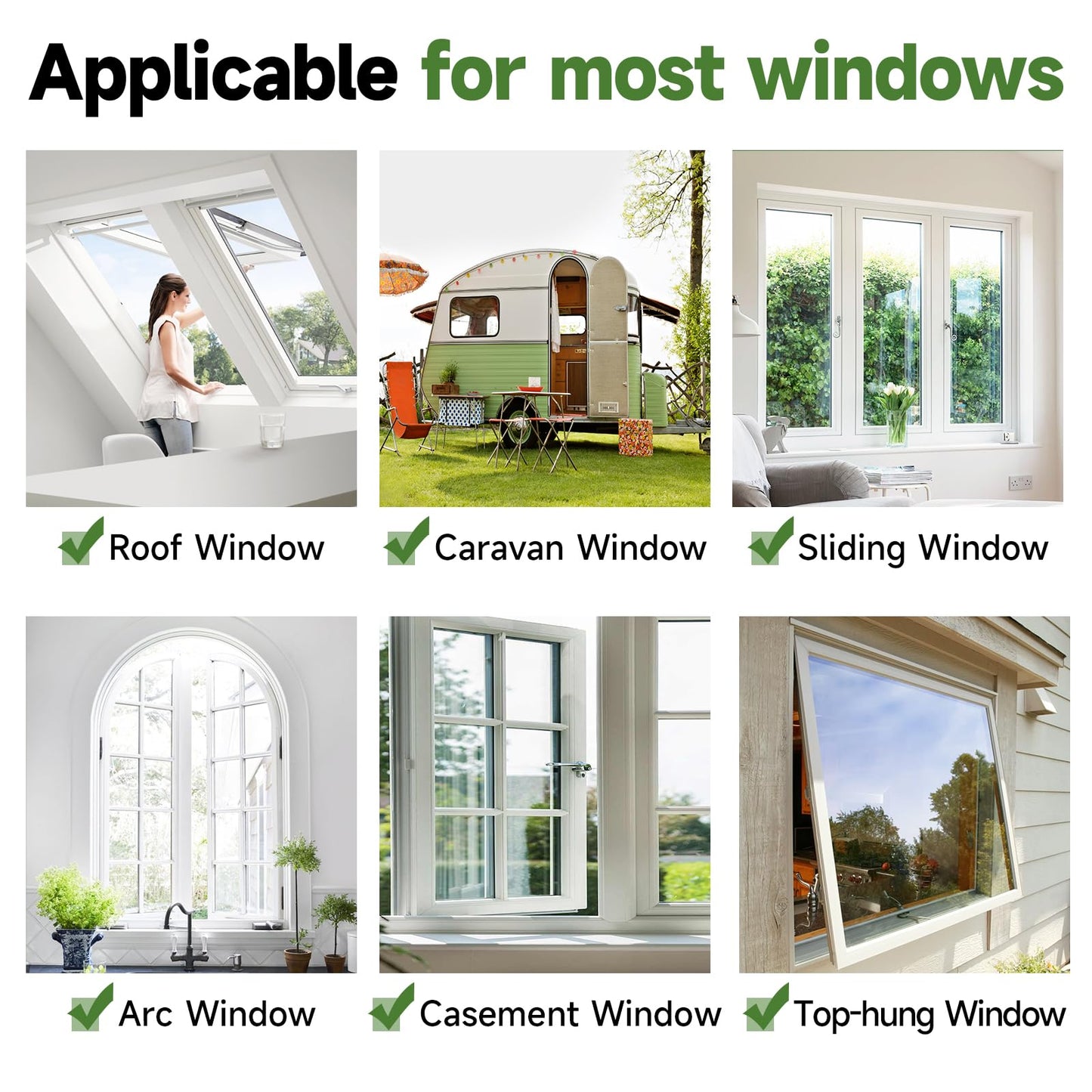 HOFUDON Window Screen Adjustable Magnetic Moustiquaire Magnétique Replacement Max 39" x 59"（100cm x 150cm), DIY Fiberglass Mesh Window Screens for House Windows White Frame Grey Mesh