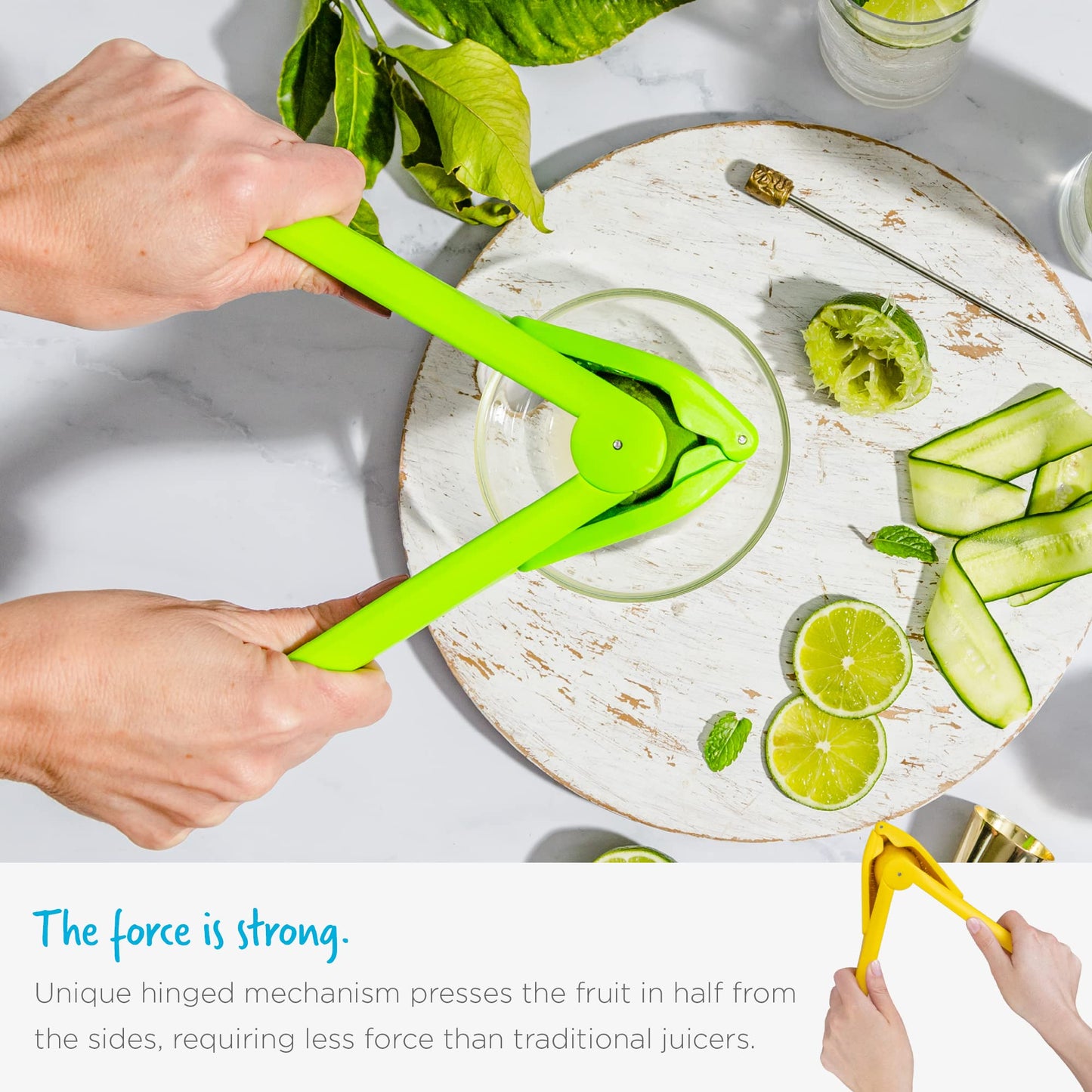 Dreamfarm 10" Lemon Fluicer | Easy Squeeze Manual Lemon Juicer | Citrus Juicer That Folds Flat for Space-Saving Storage | Lemon Squeezer with Sideways Pivot to Increase Leverage + Reduce Effort Needed