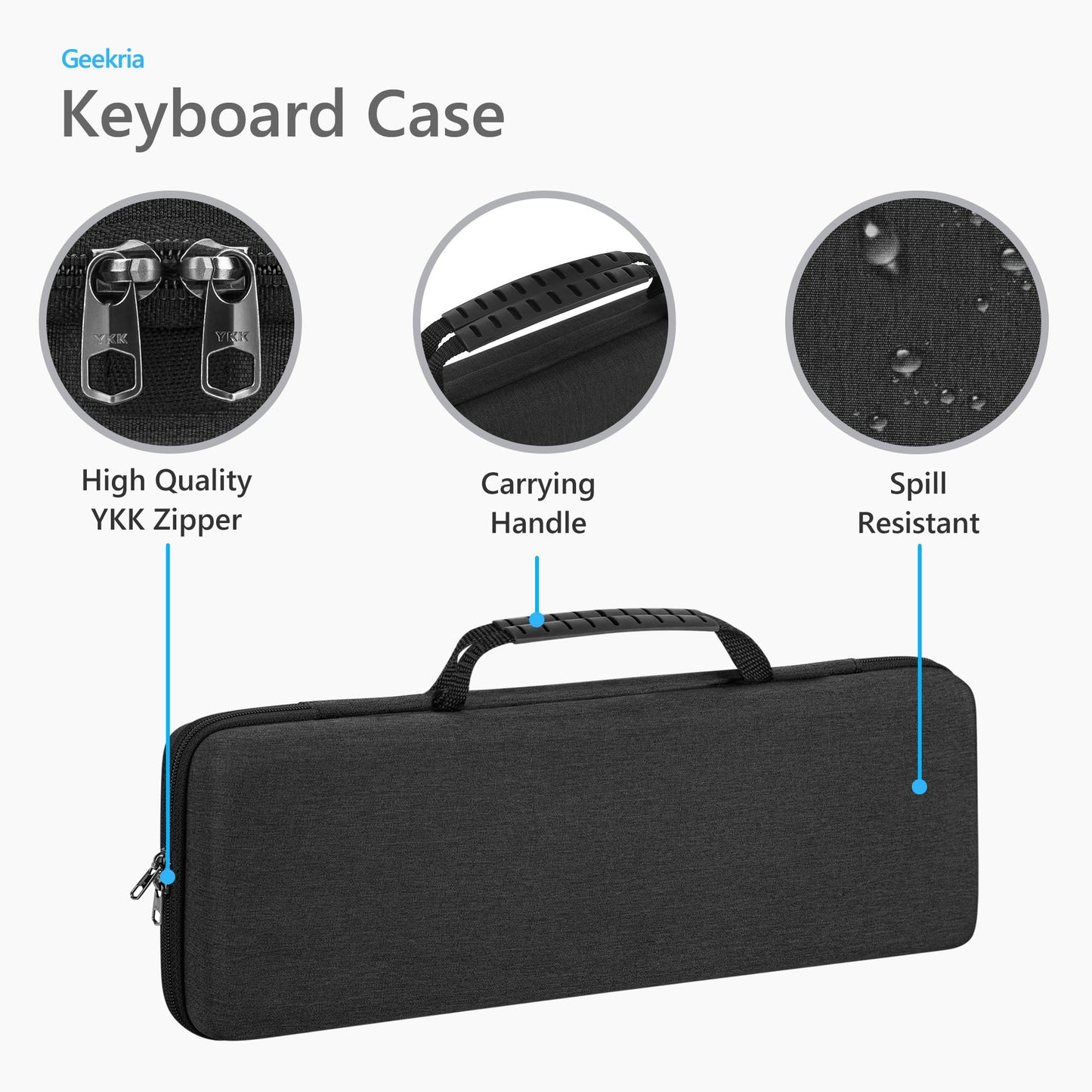Geekria Full Size Keyboard Hard Shell Case, Compatible with Logitech G915 / G915 X, Travel Carrying Bag for 108-Key Computer Keyboard (Dark Gray)