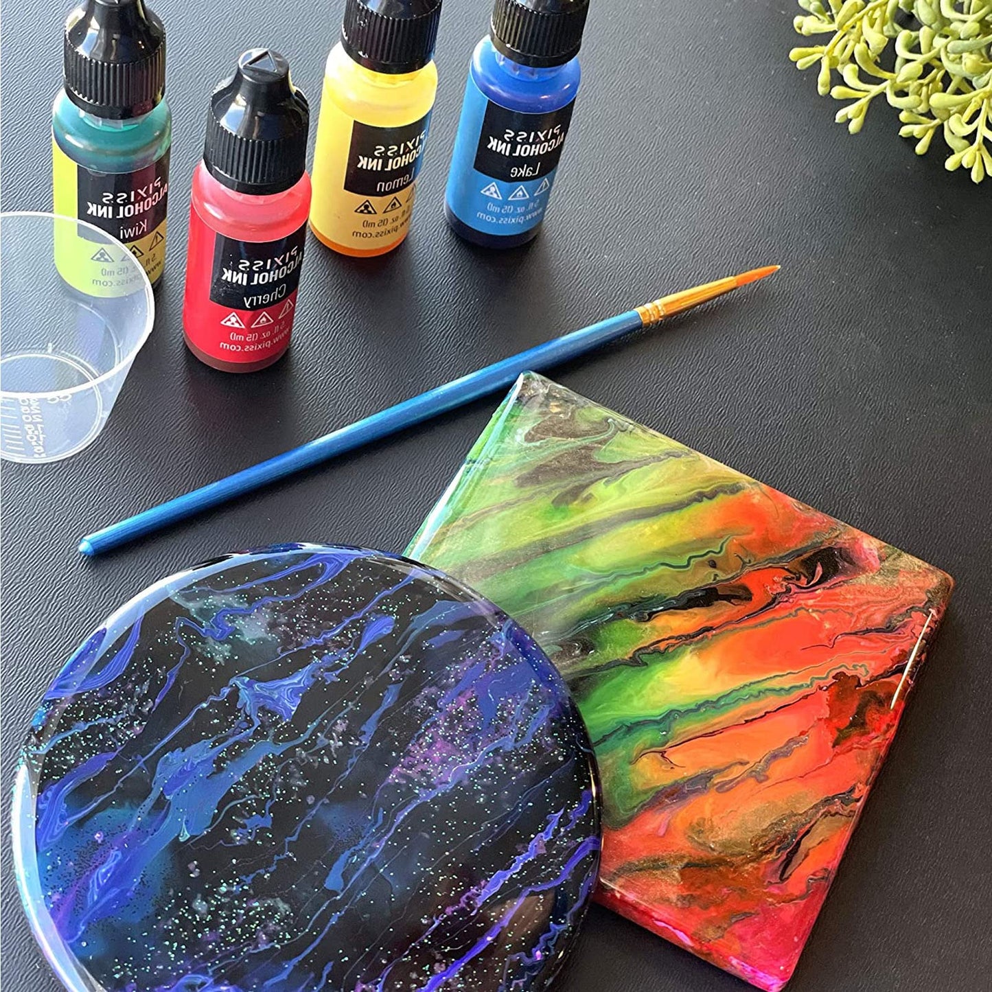 48 Pcs Ceramic Tile for Crafts Coasters, 4 Inch Unglazed Round Ceramic Coasters with 24 Pcs Cork Backing Pads, Blank Drink Cup Mat for DIY Arts Craft Project Coasters