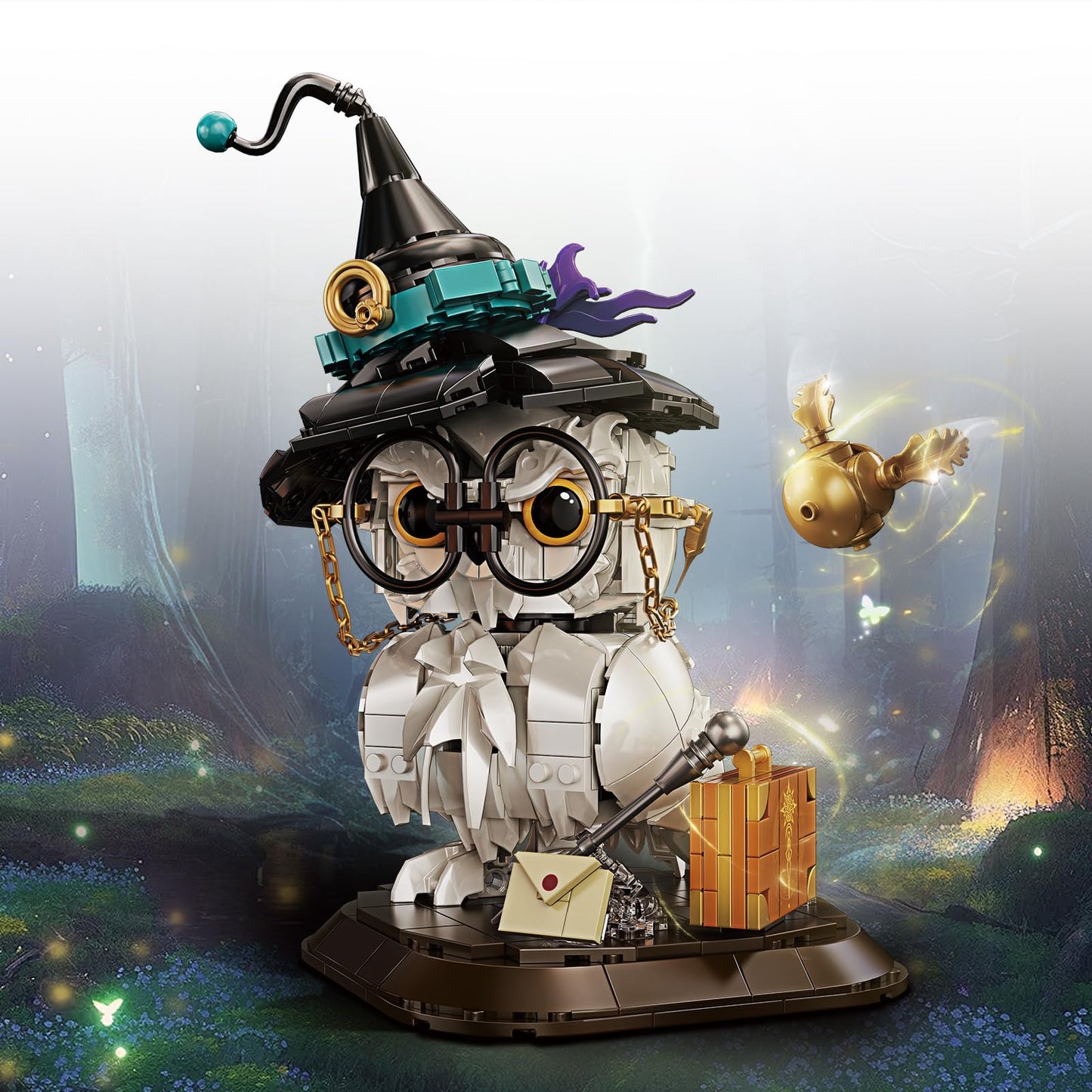 Owl Animal Building Set for Kids Potter Collectible Magic Bird Model Toys Compatible with Lego Animal for Adults Creative Home Decor and Office Art Gifts Toys for Boys and Girls Aged 8+